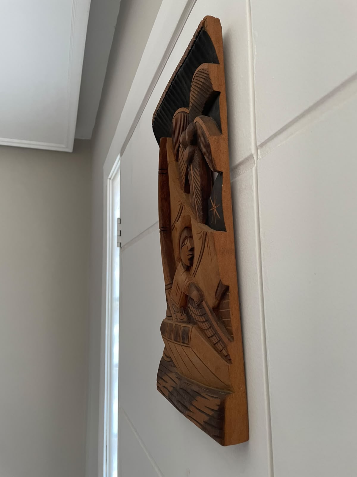 Quadro entalhado na madeira - Jangadeiro 