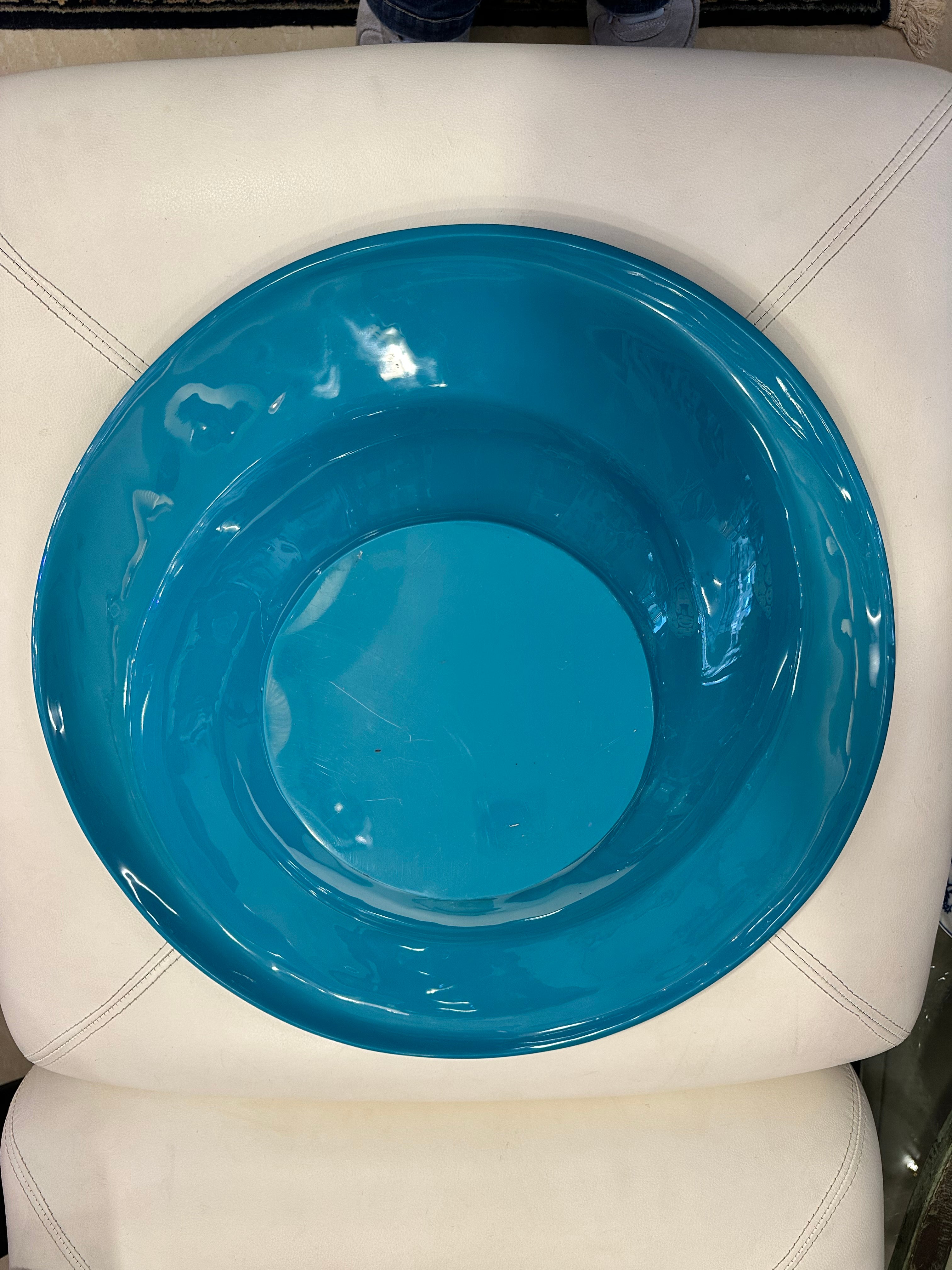 Fruteira, Centro de Mesa ou Bowl Decorativo redondo em Resina – Azul Turquesa