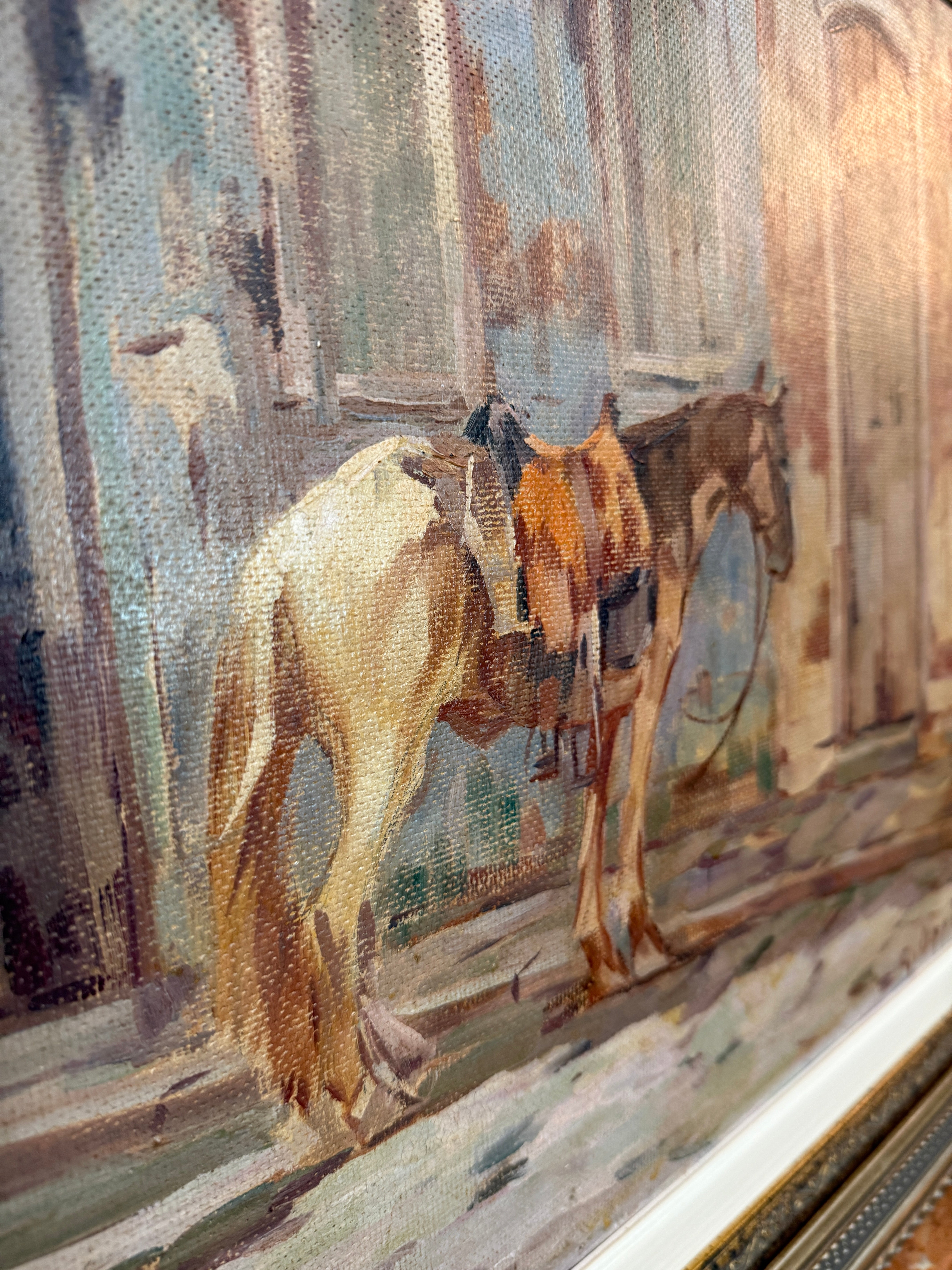 Belíssimo quadro do Giovanni Óppido retratando cavalo (0,71 x 0,58) 