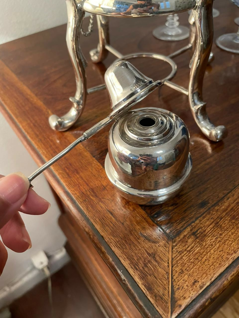 Grande samovar em 3 peças espessurado a prata