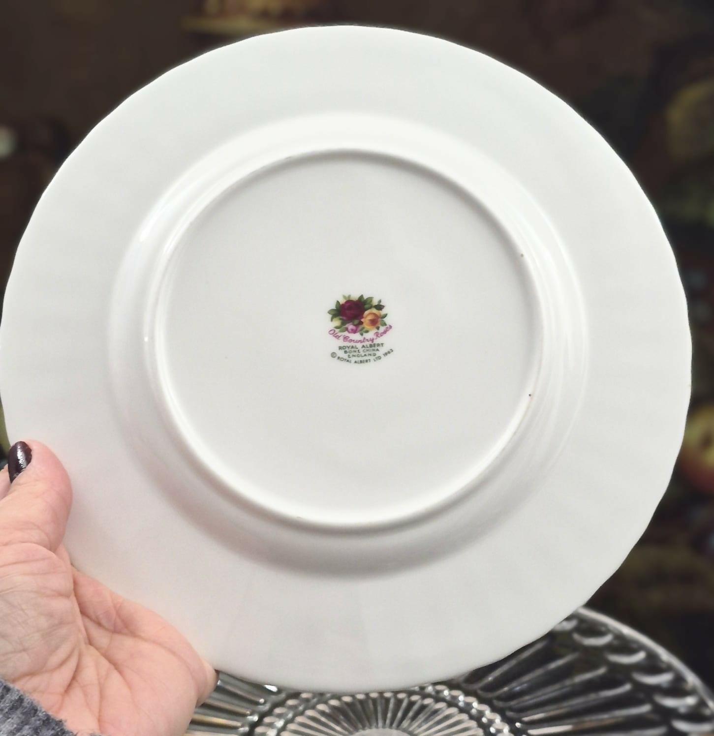 Par de trios de chá em porcelana Fine Bone China inglesa Royal Albert, Old Country Roses.
