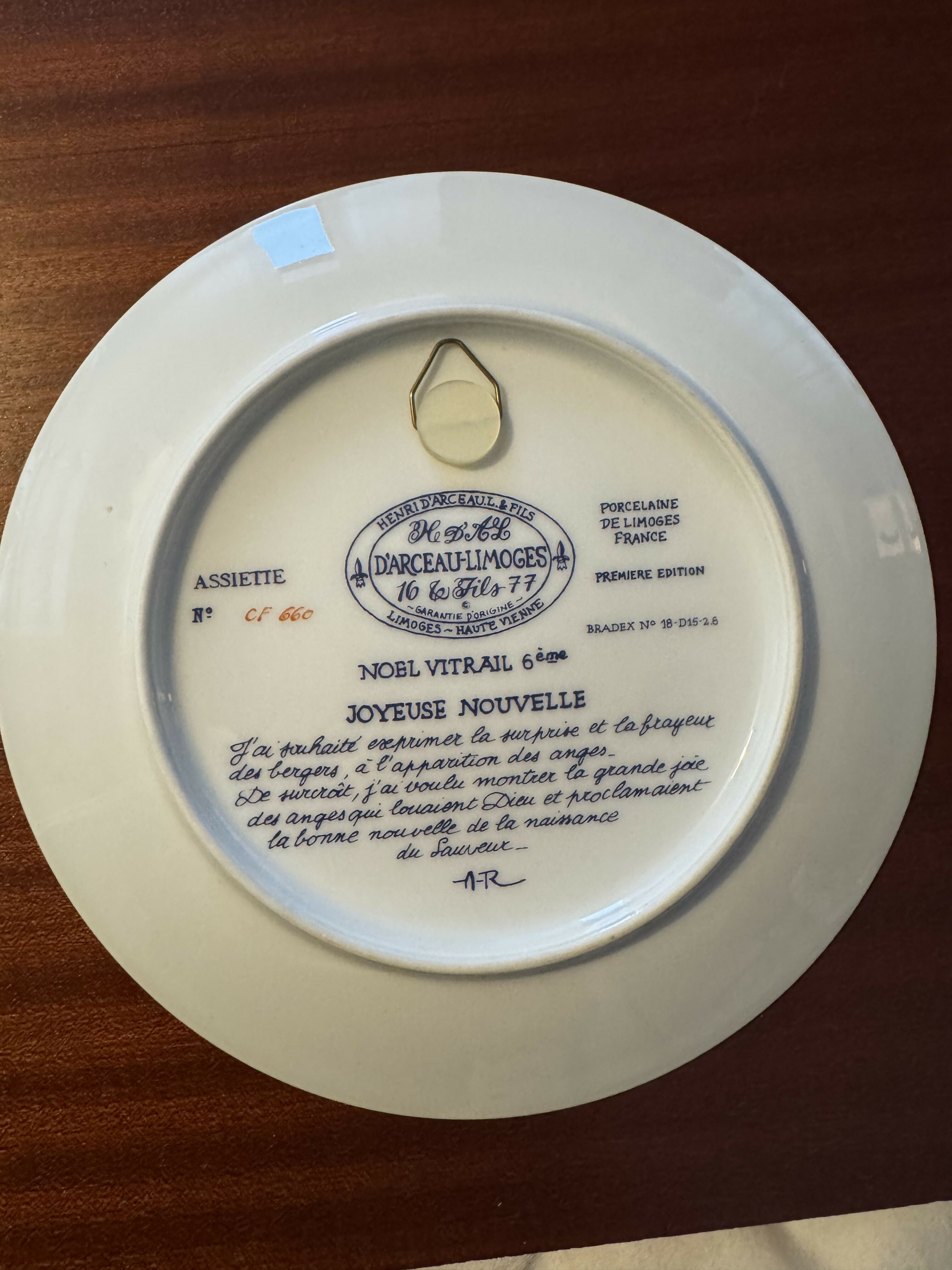 Prato Decorativo Limoges Numerado e certificado coleção vitrais