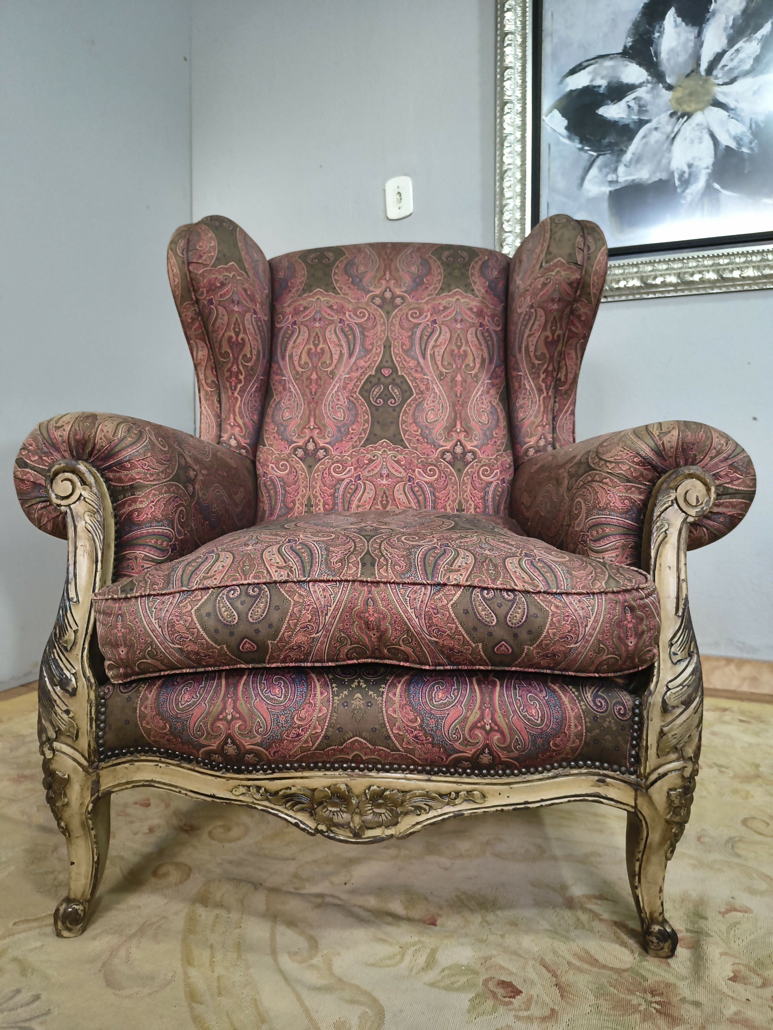 Poltrona Berger Antiga estilo Trono