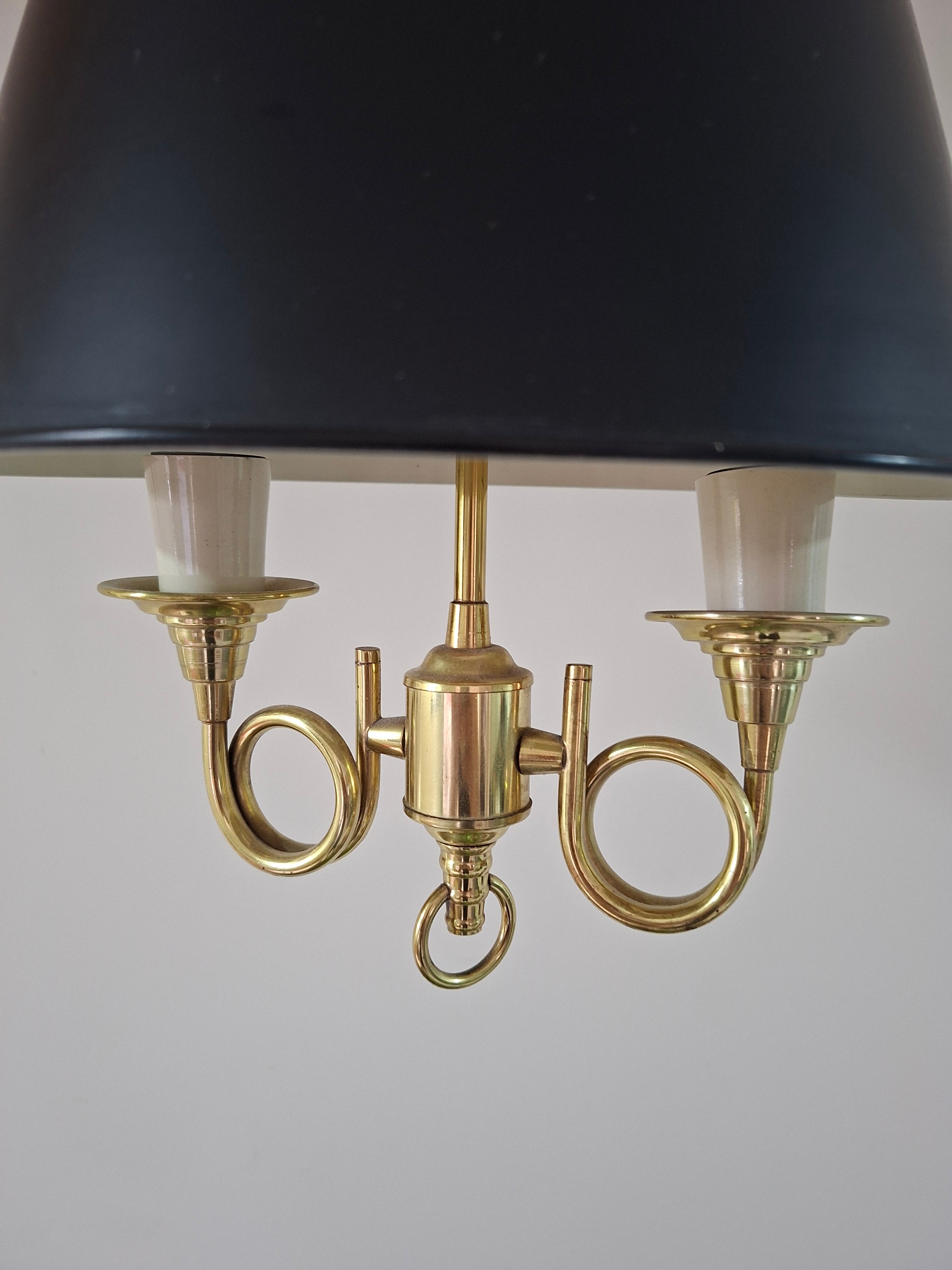 Lustre Luminária Pendente Estilo Inglês em Latão e Metal