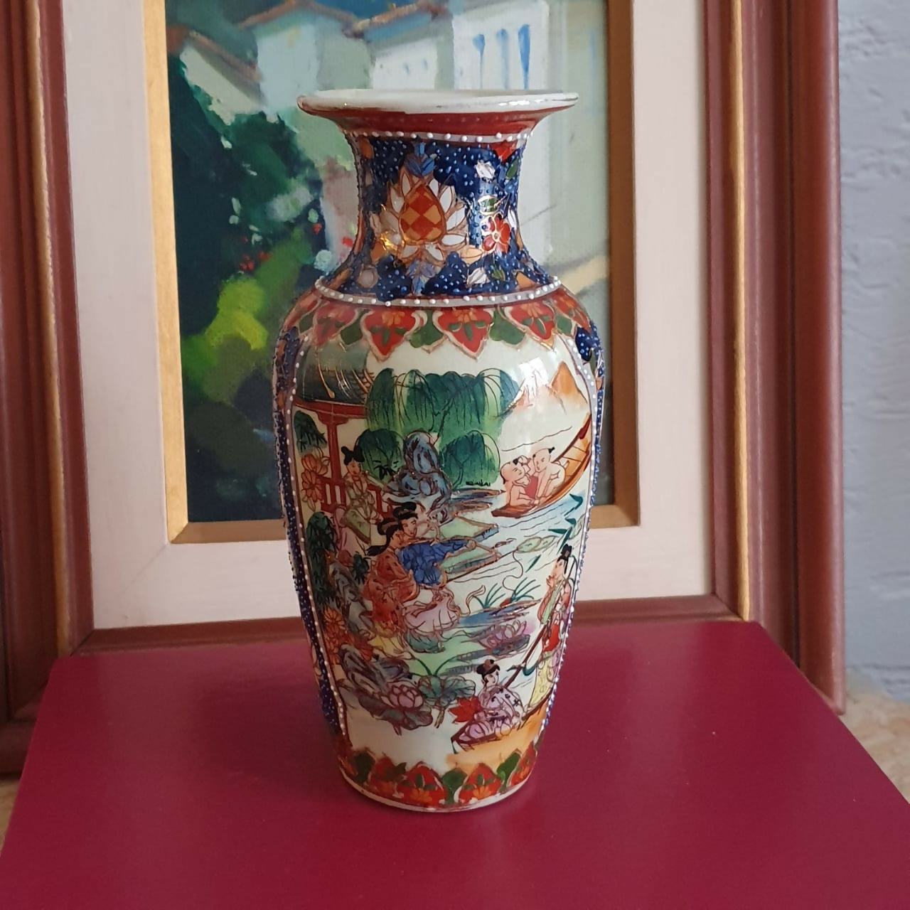 Vaso maravilhoso em faiança japonesa Satsuma. Perfeito estado!