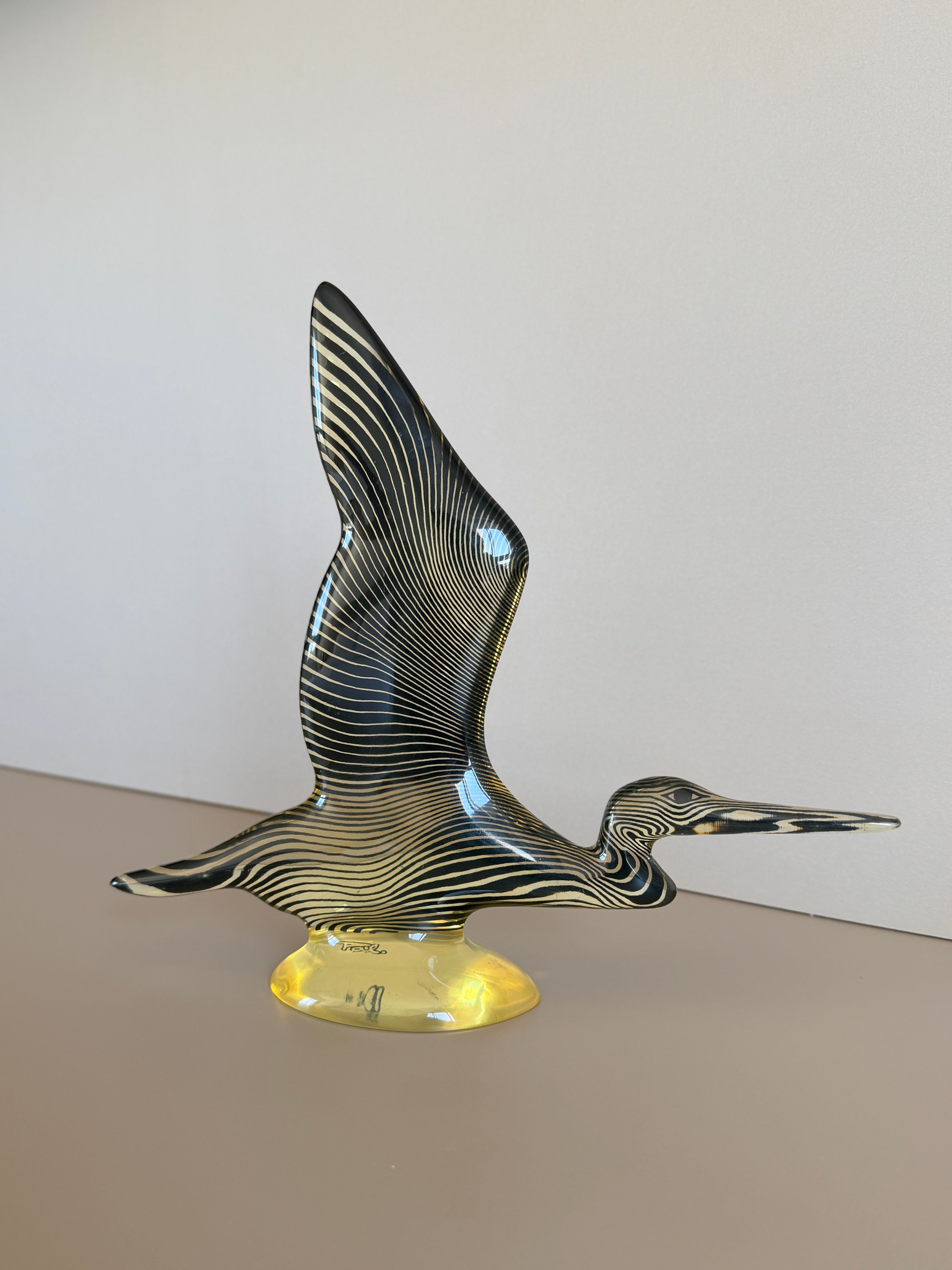 Legítima escultura abraham palatnik garça 26cm assinado