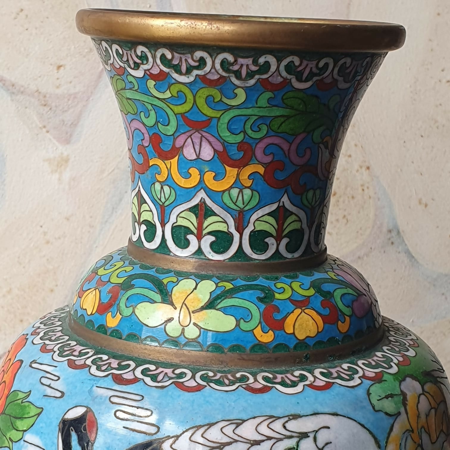 Vaso chinês Cloisonné raro
