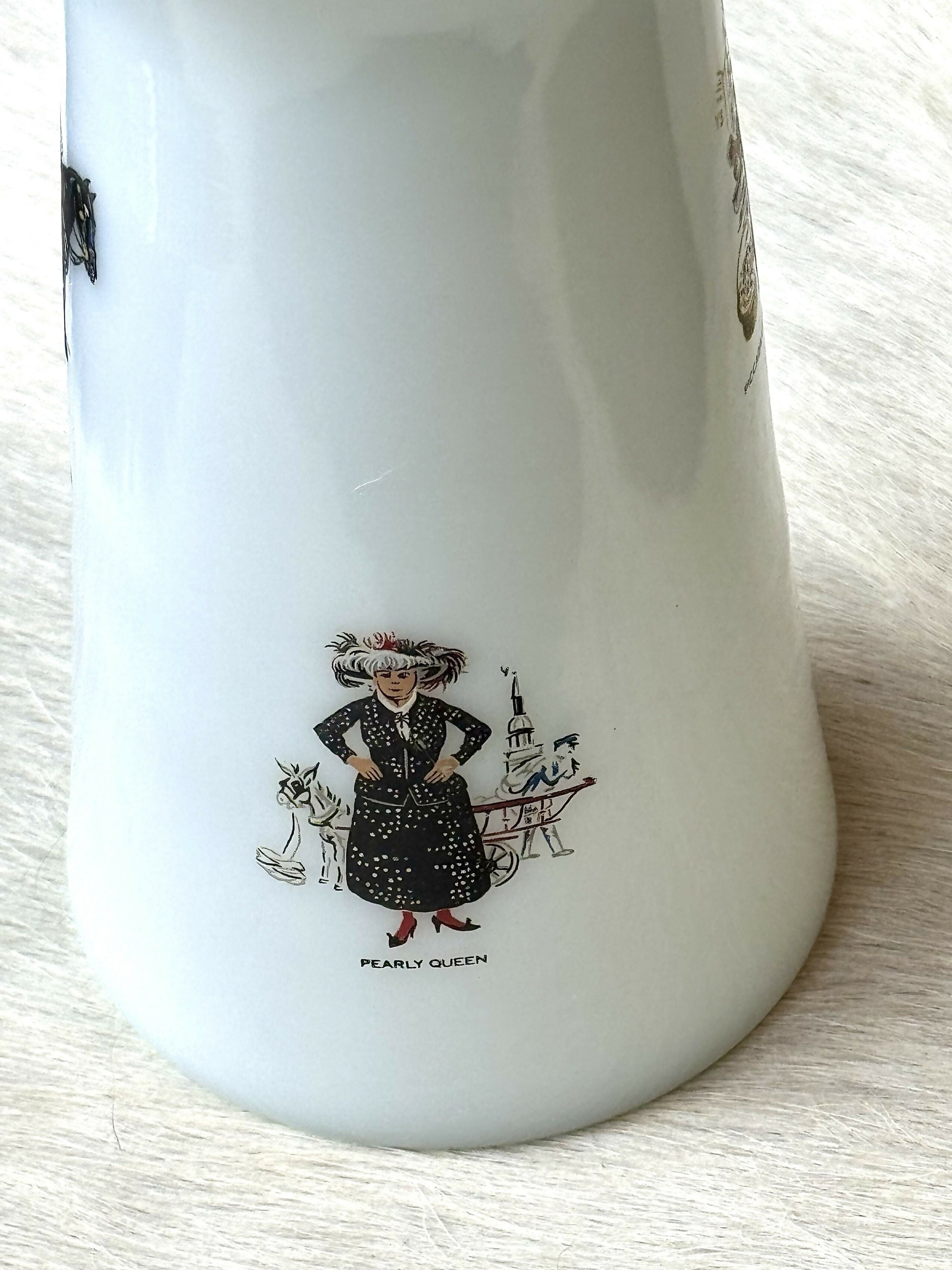 ArtDeco inglês Garrafa e copos em opalina