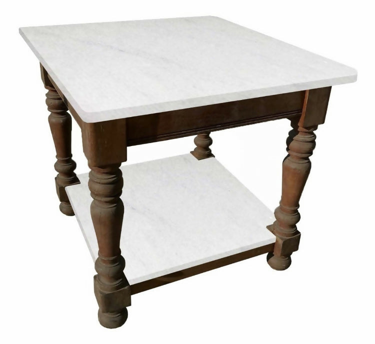Bancada / Mesa de apoio para cozinha (ilha de preparo) em madeira maciça trabalhada 