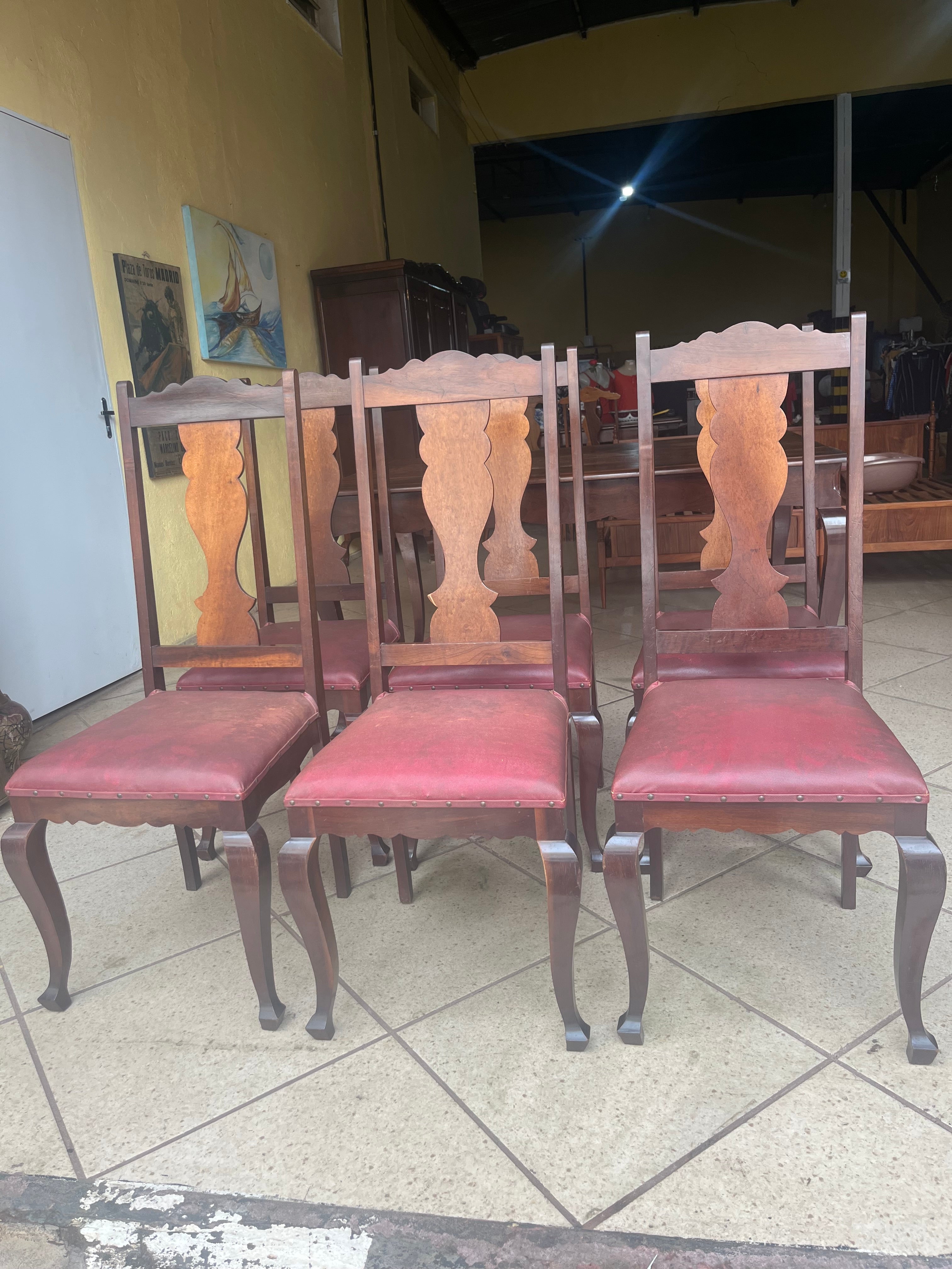 BELÍSSIMO CONJUNTO DE 6 CADEIRAS ANTIGAS LUÍS XV