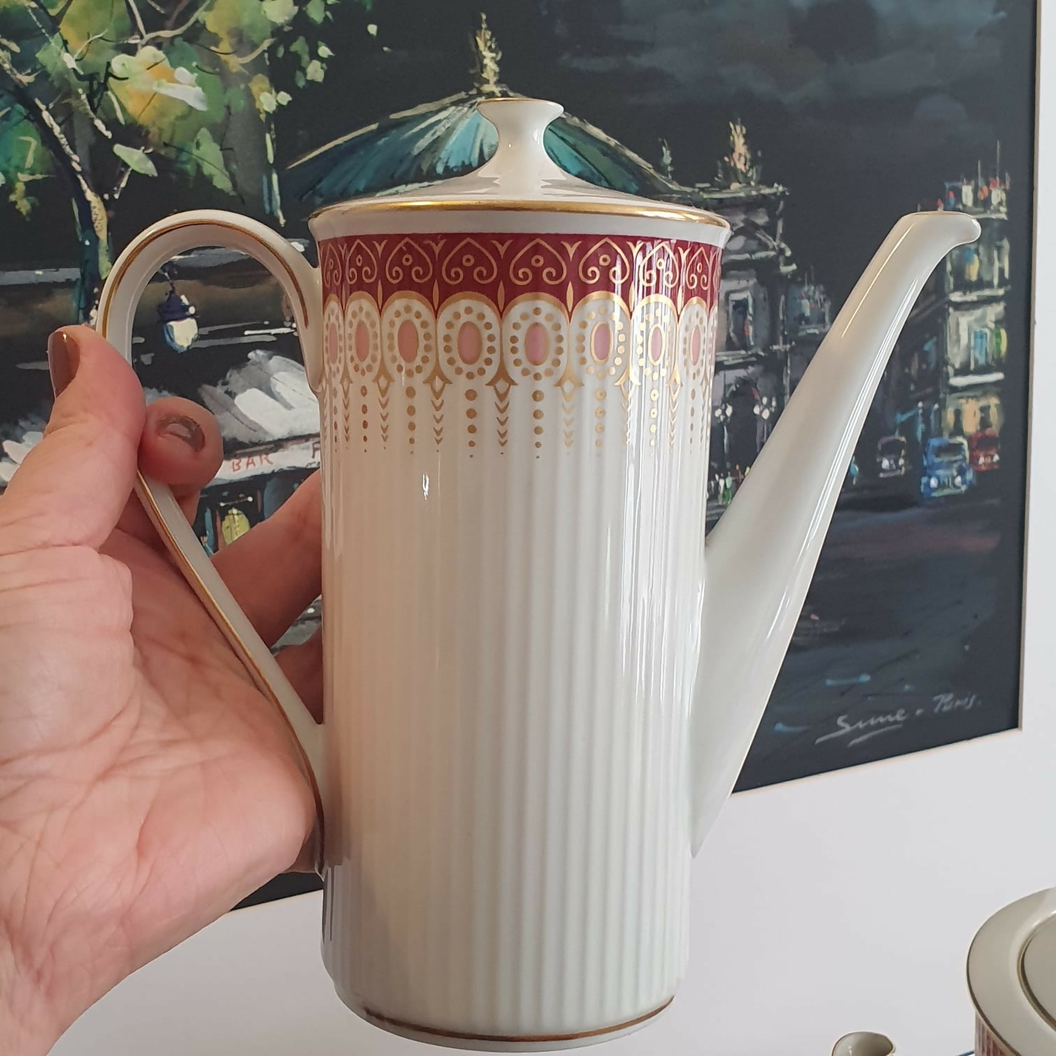 Conjunto para café e chá em porcelana argentina Verbano, 29 peças. Primeiríssima qualidade, impecável!