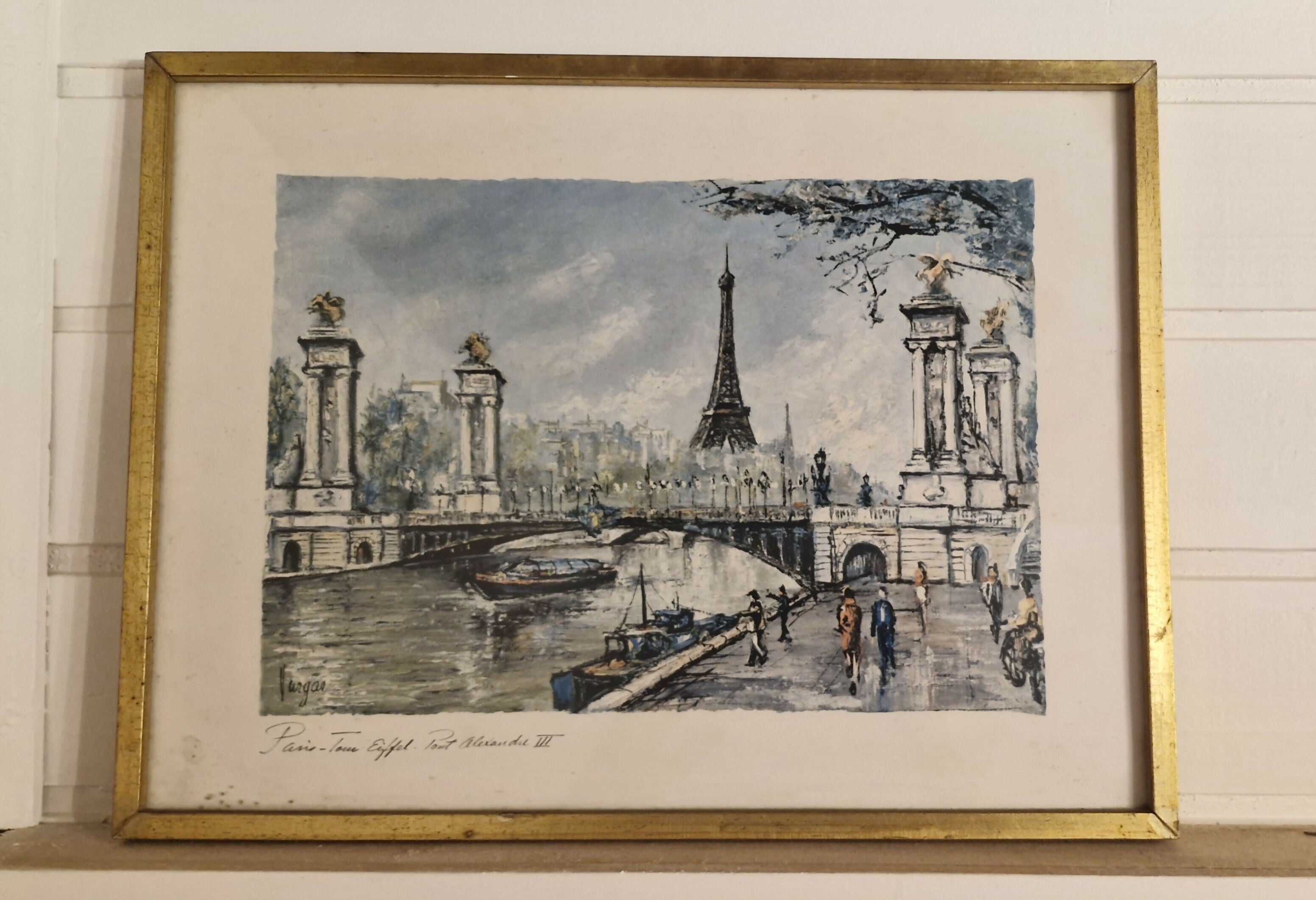 Belo par de quadros com gravuras antigas parisienses