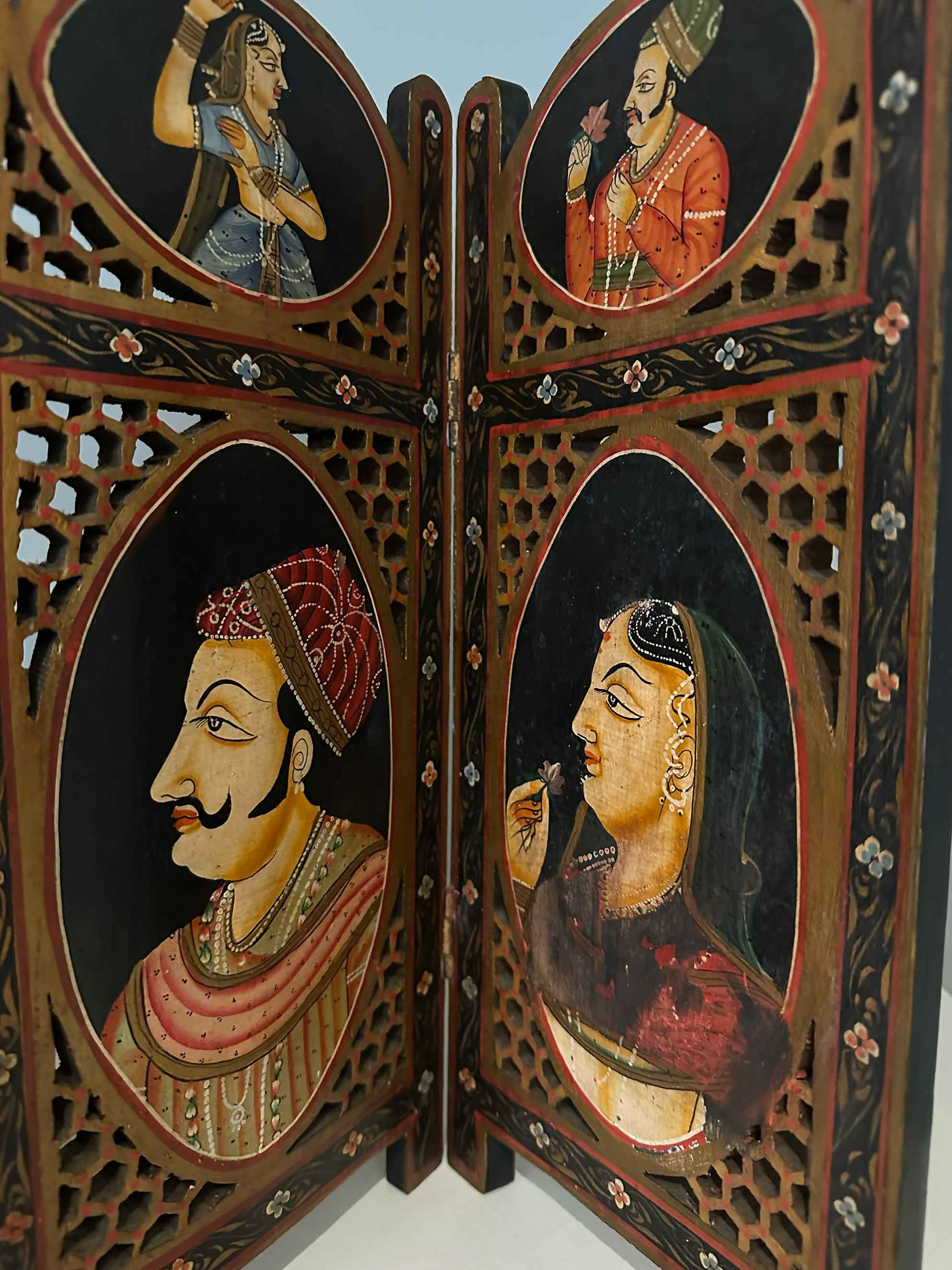 Mini Biombo Indiano pintado à mão