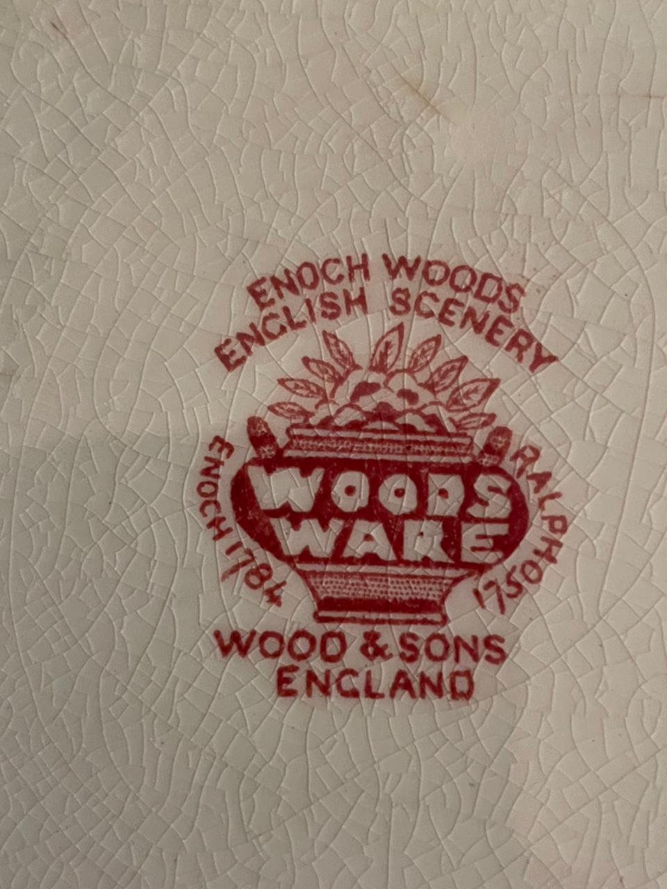 Prato fundo em faiança inglesa Woods &amp; Sons vermelho