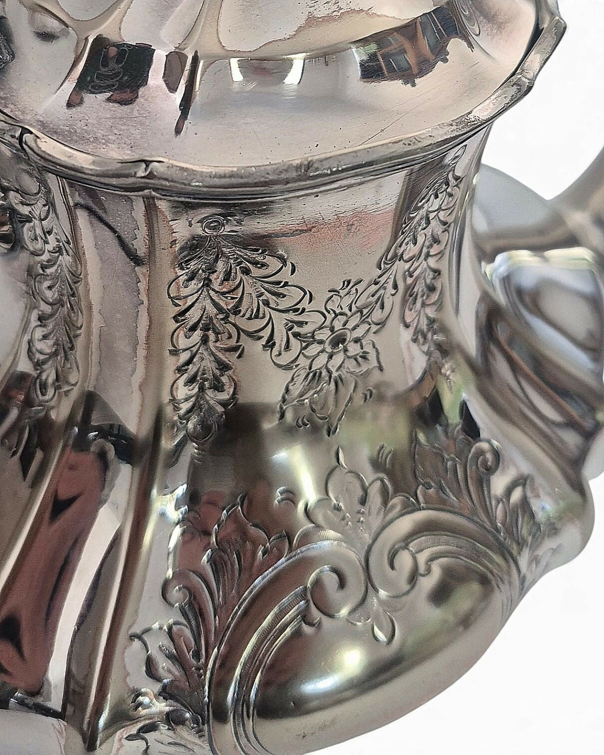 Bule de café em metal inglês Reed &amp; Barton