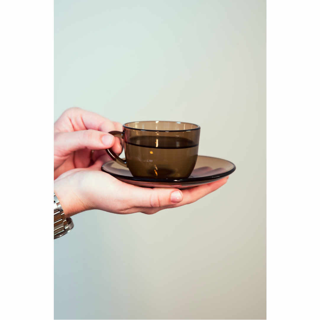 Conjunto 06 Xícaras Fumê - Vereco France - Caixa Original - Anos 60/70