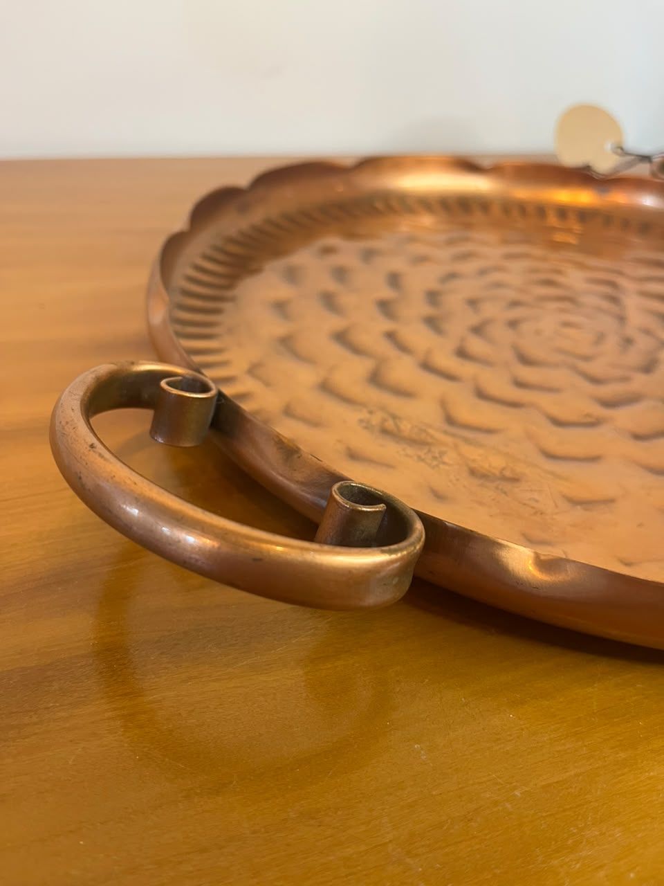 Bandeja Decorativa em Cobre Martelado com Alças