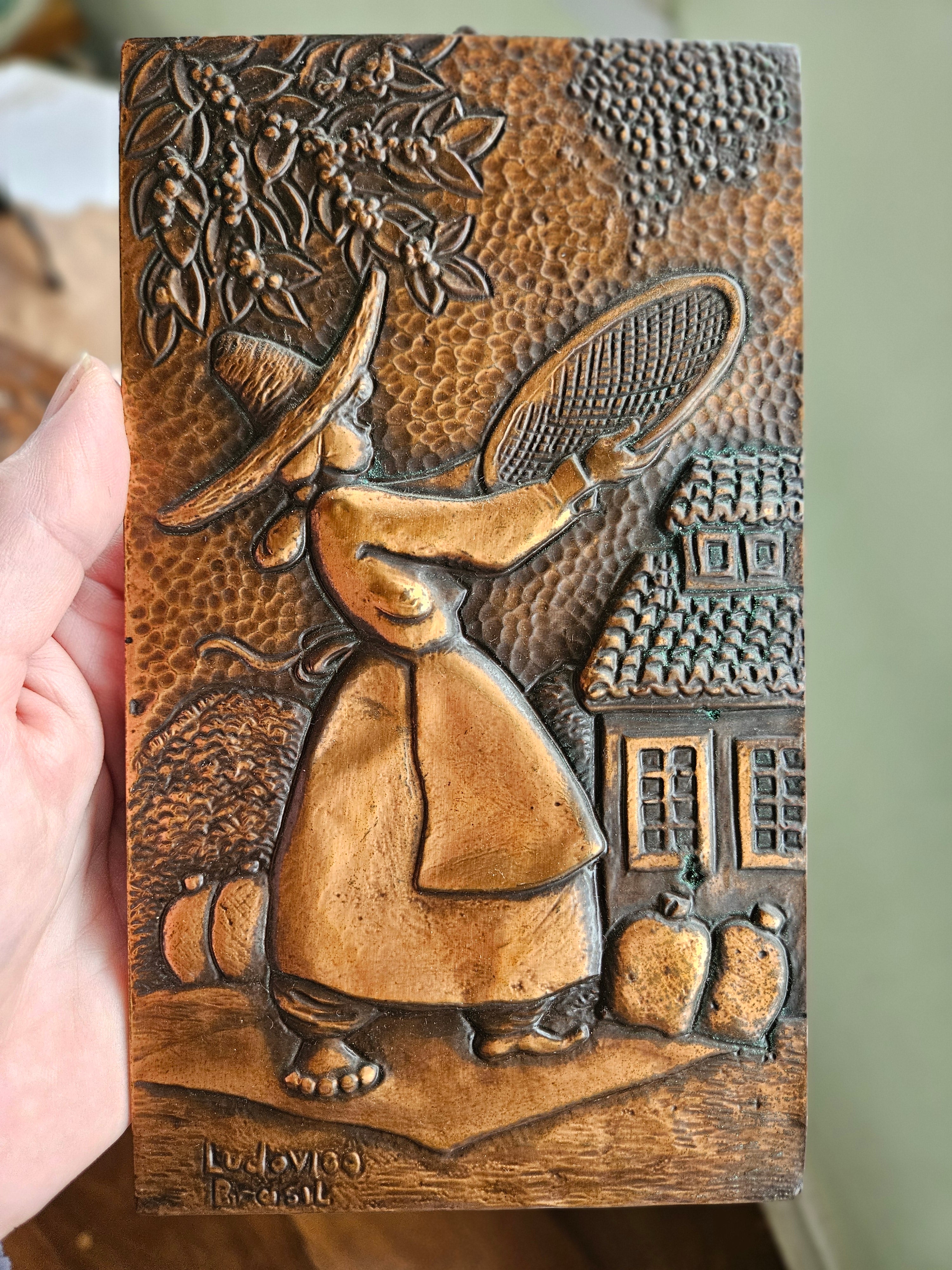 Quadros Vintage em Cobre Repujado - Par - Assinados Ludovico (Cobrarte, Anos 70)