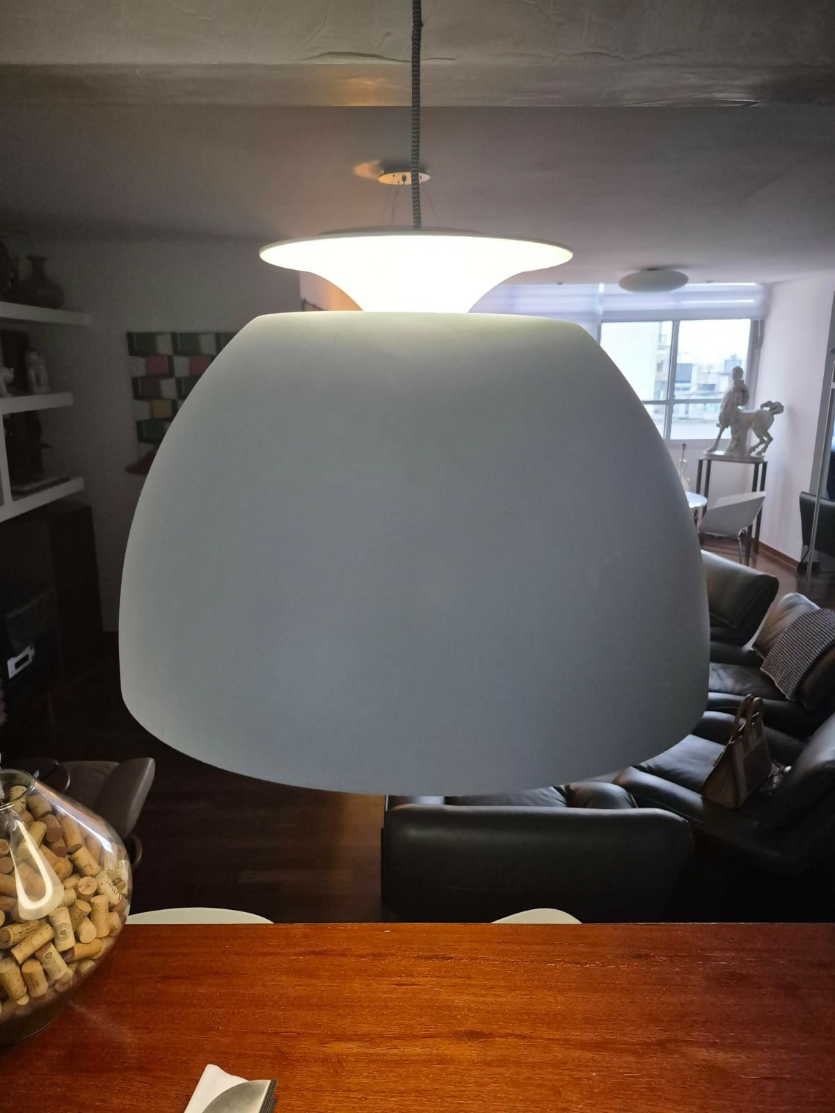 Luminária Bossa, original, Fernando Prado - cinza claro