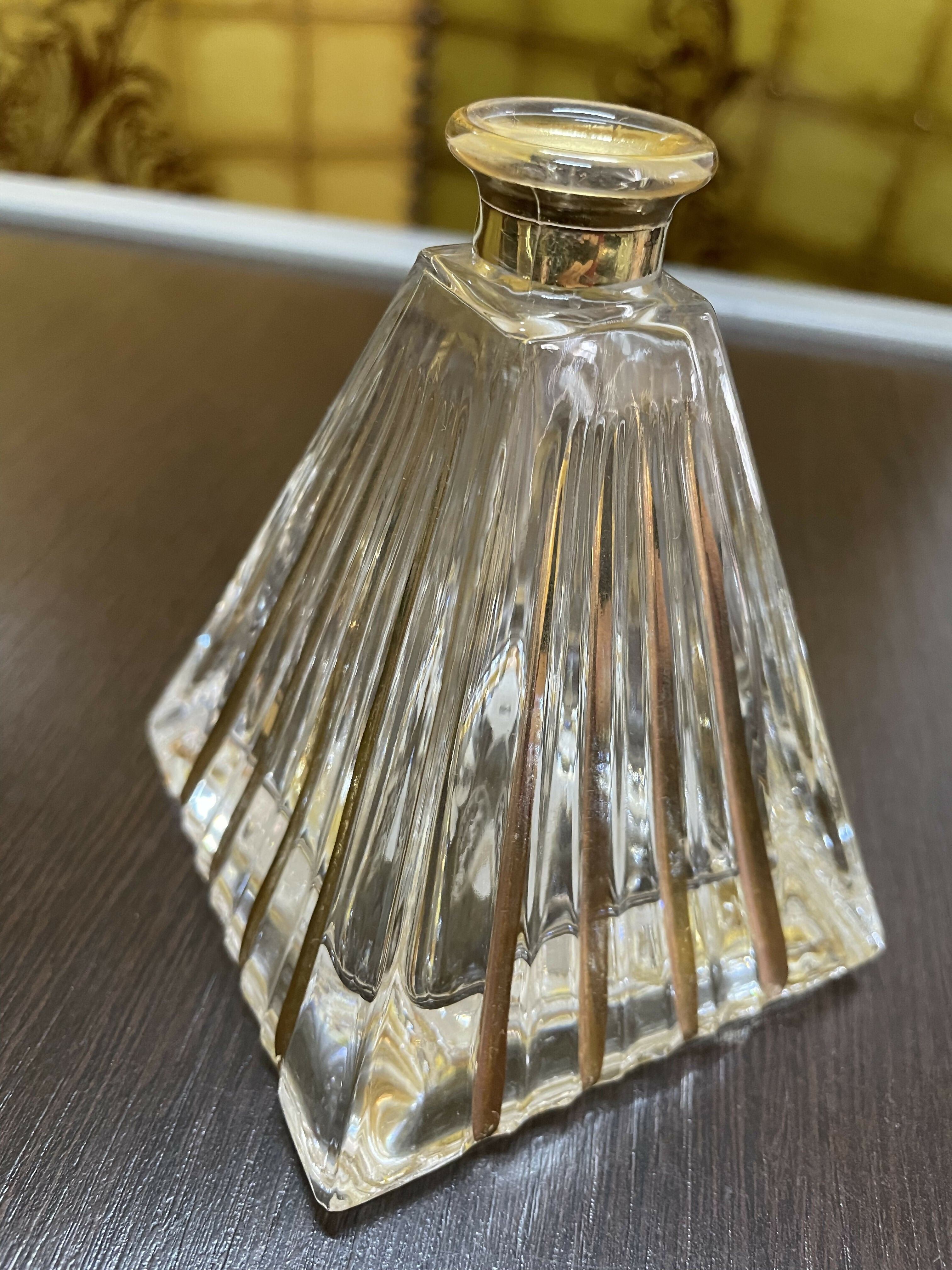 Jogo de Perfumeiro cristal friso dourado