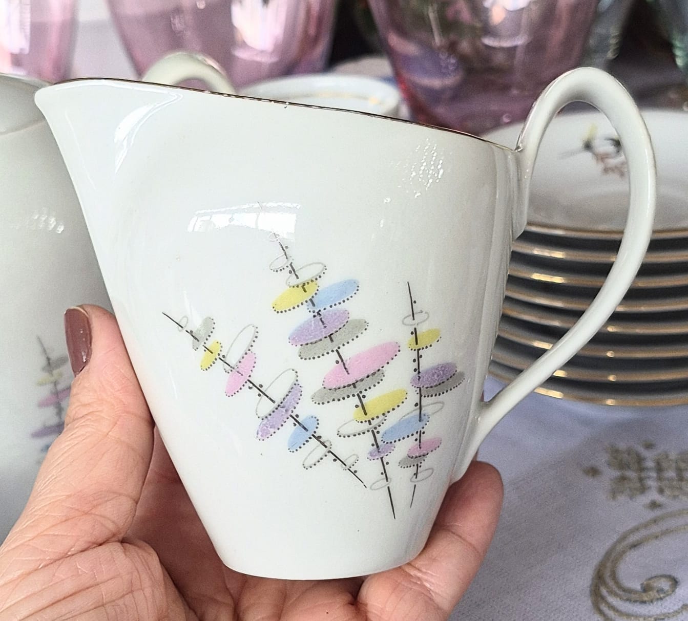 Conjunto de café  / chá  em porcelana vintage Renner. Um mimo. Perfeito estado!