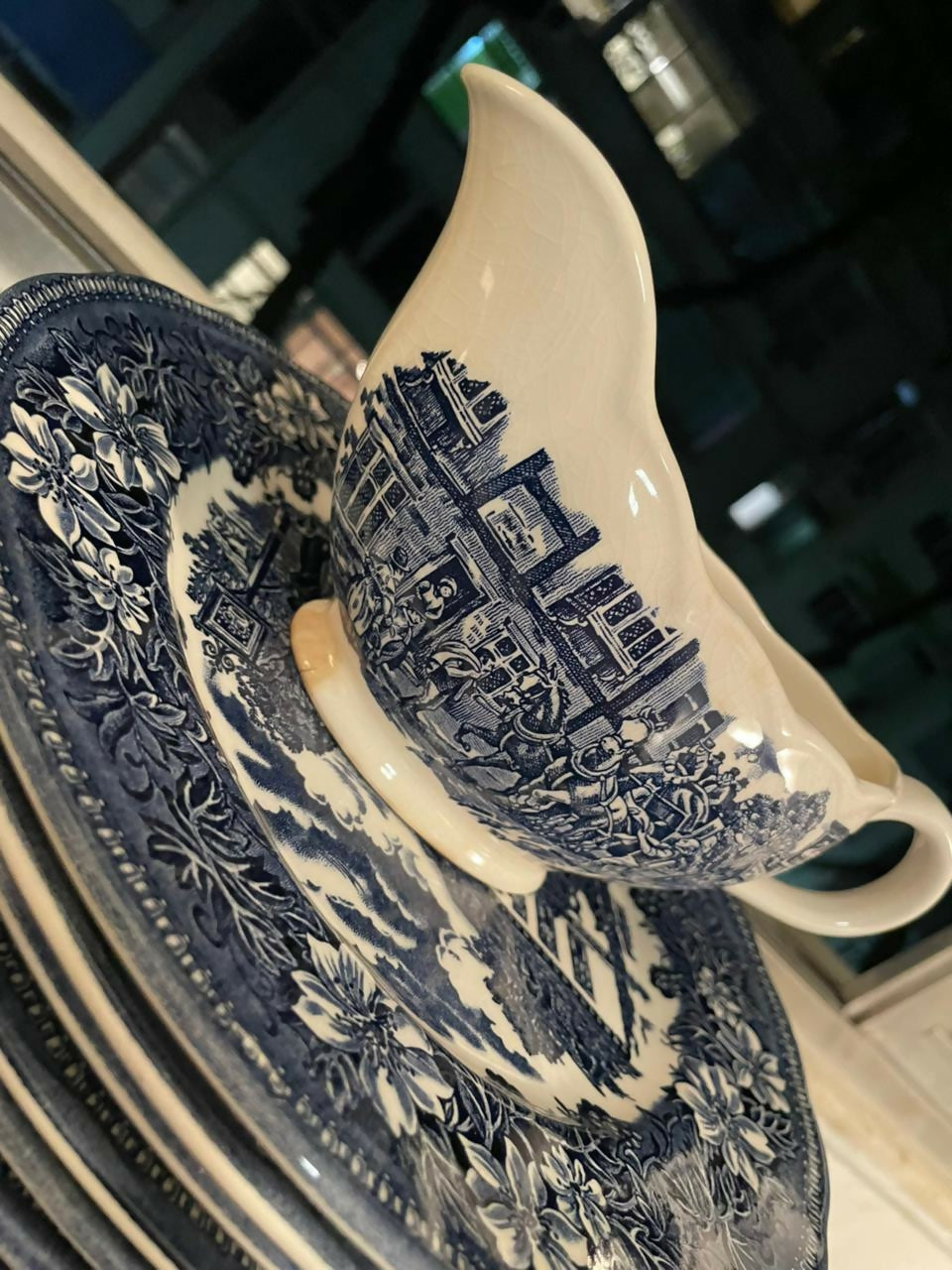 Aparelho de jantar inglês completo 40 peças para 12 pessoas Royal Tudor Ware Azul English Scenery