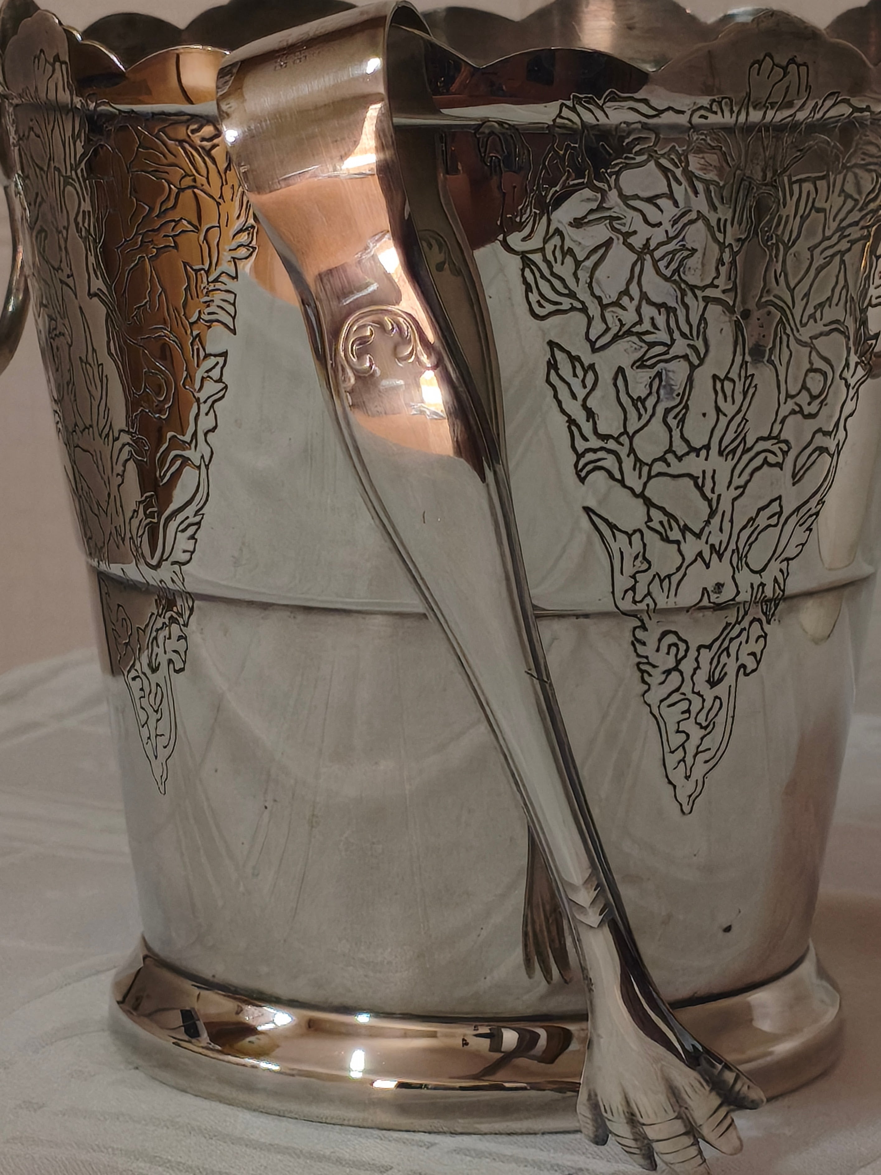 Pegador de gelo Bellini em silver plate