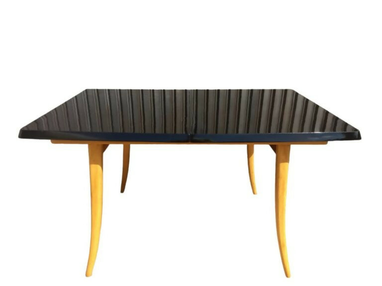 Mesa de Jantar Retangular anos 60 em Pau Marfim. com tampo laqueado