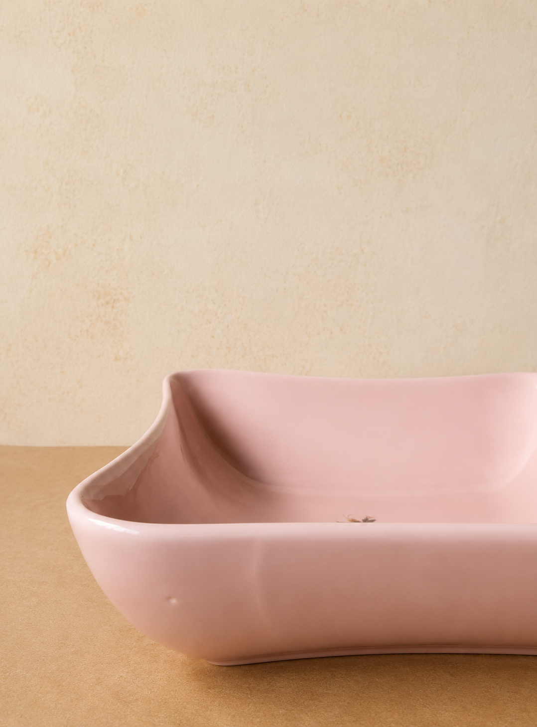 Centro de Mesa quadrado Pozzani em porcelana rosa (DMCPS_418)