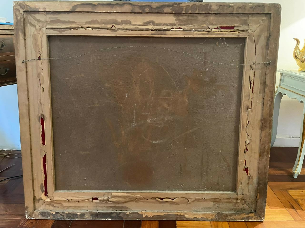 Quadro Tapeçaria Gobelin Emoldurada em Madeira Maciça