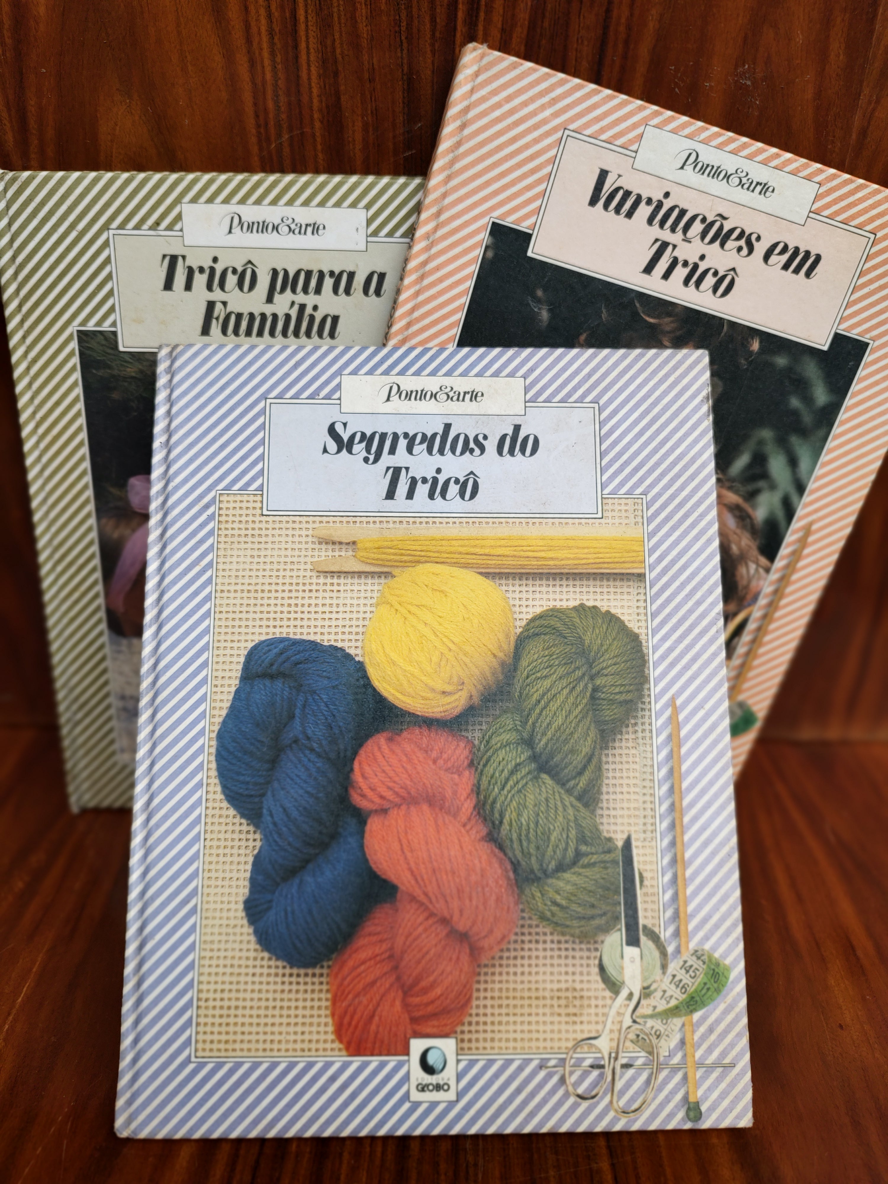 Coleção Ponto &amp; Arte Tricô - Editora Globo anos 80 (3 volumes)