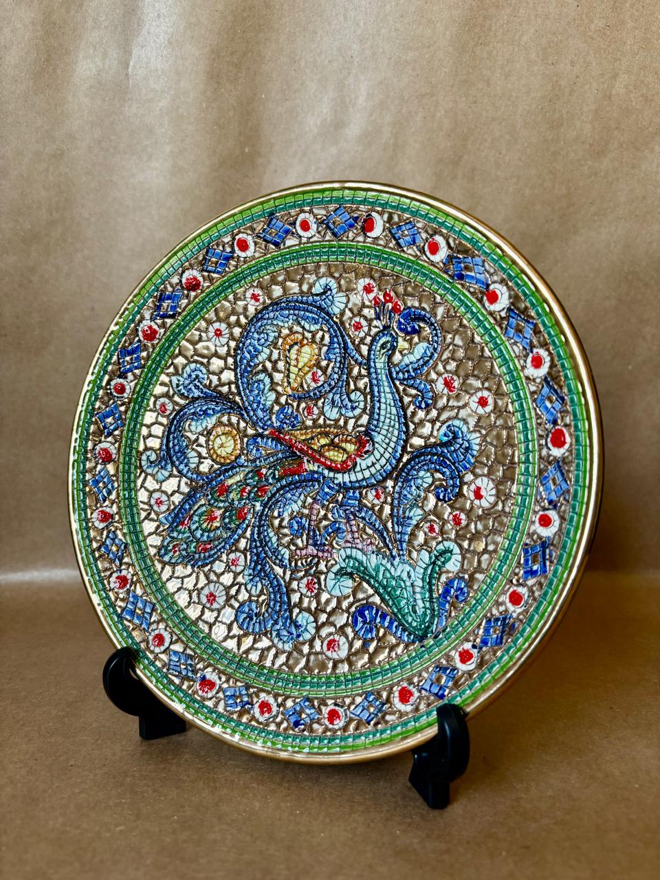 Prato decorativo italiano inspirado nos mosaicos de Ravenna (DMCPS_590)