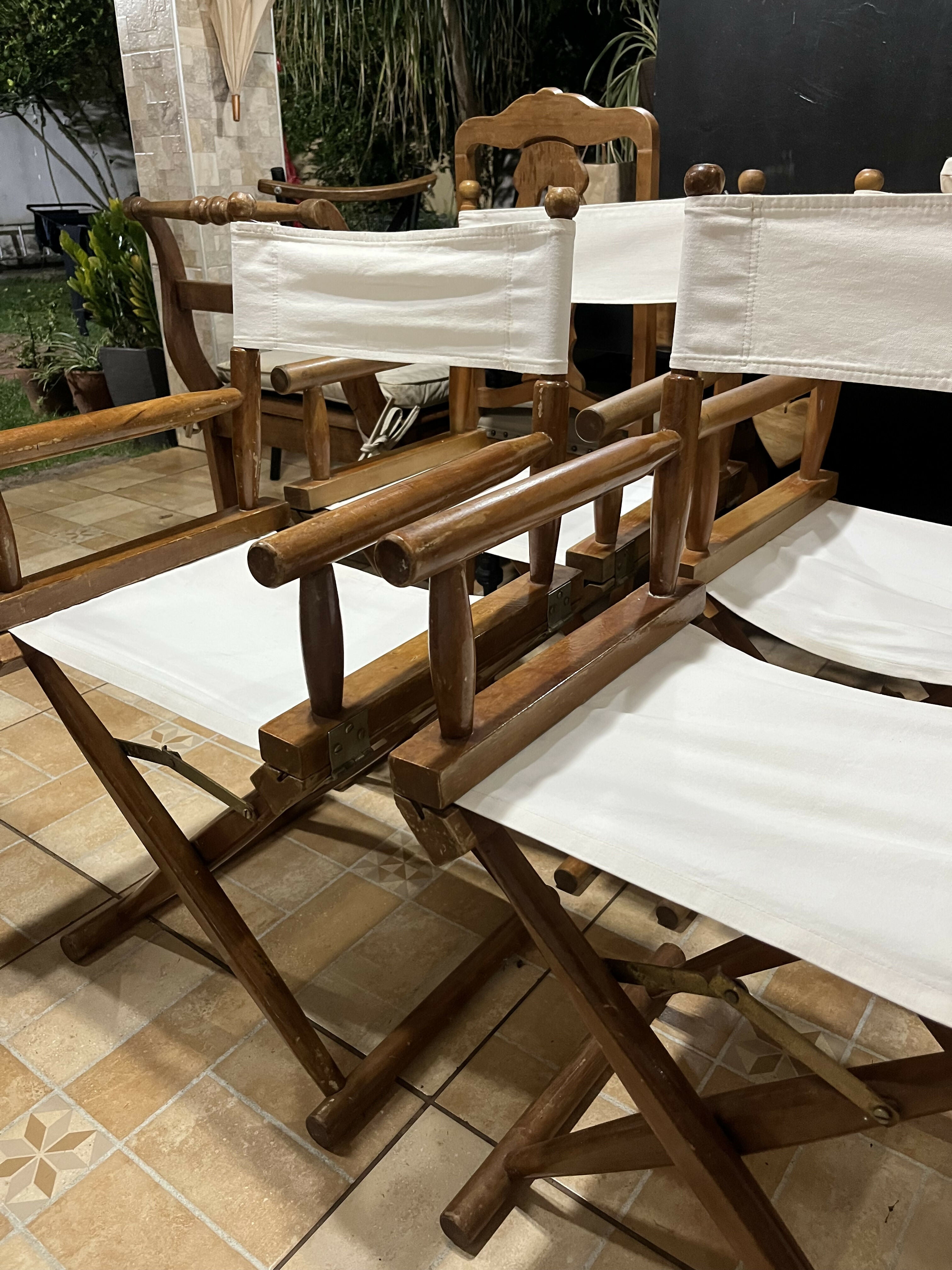 Conjunto de 4 Cadeiras Diretor em madeira maciça (armação) **Relíquia**