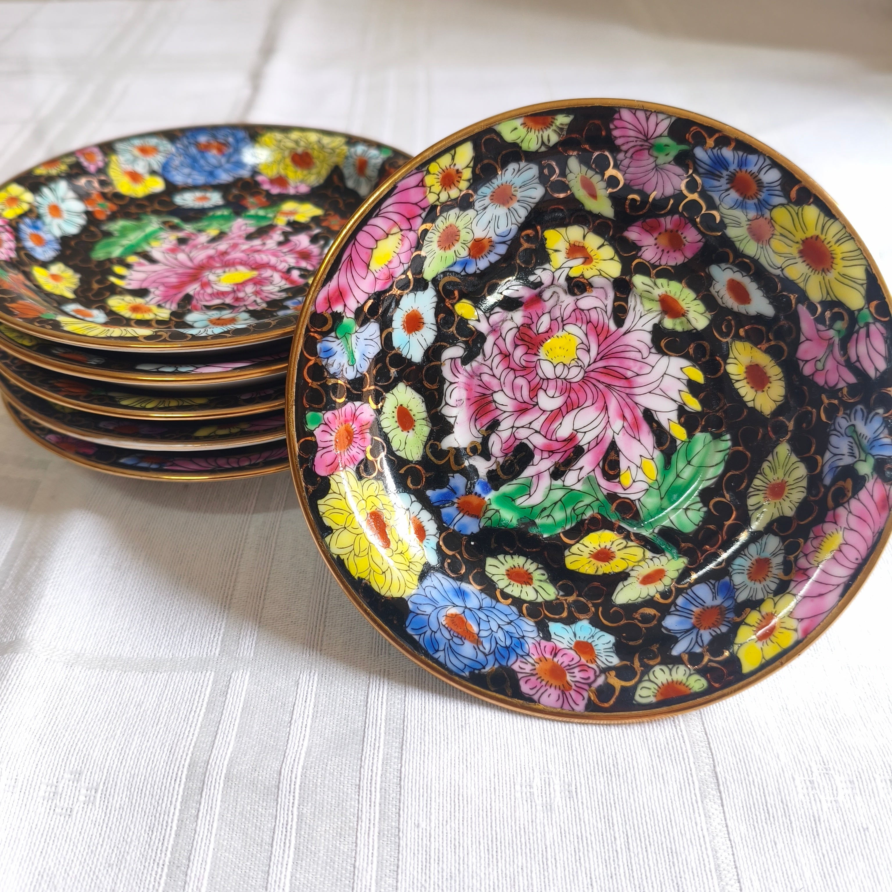 Jogo de café em porcelana chinesa pintado à mão