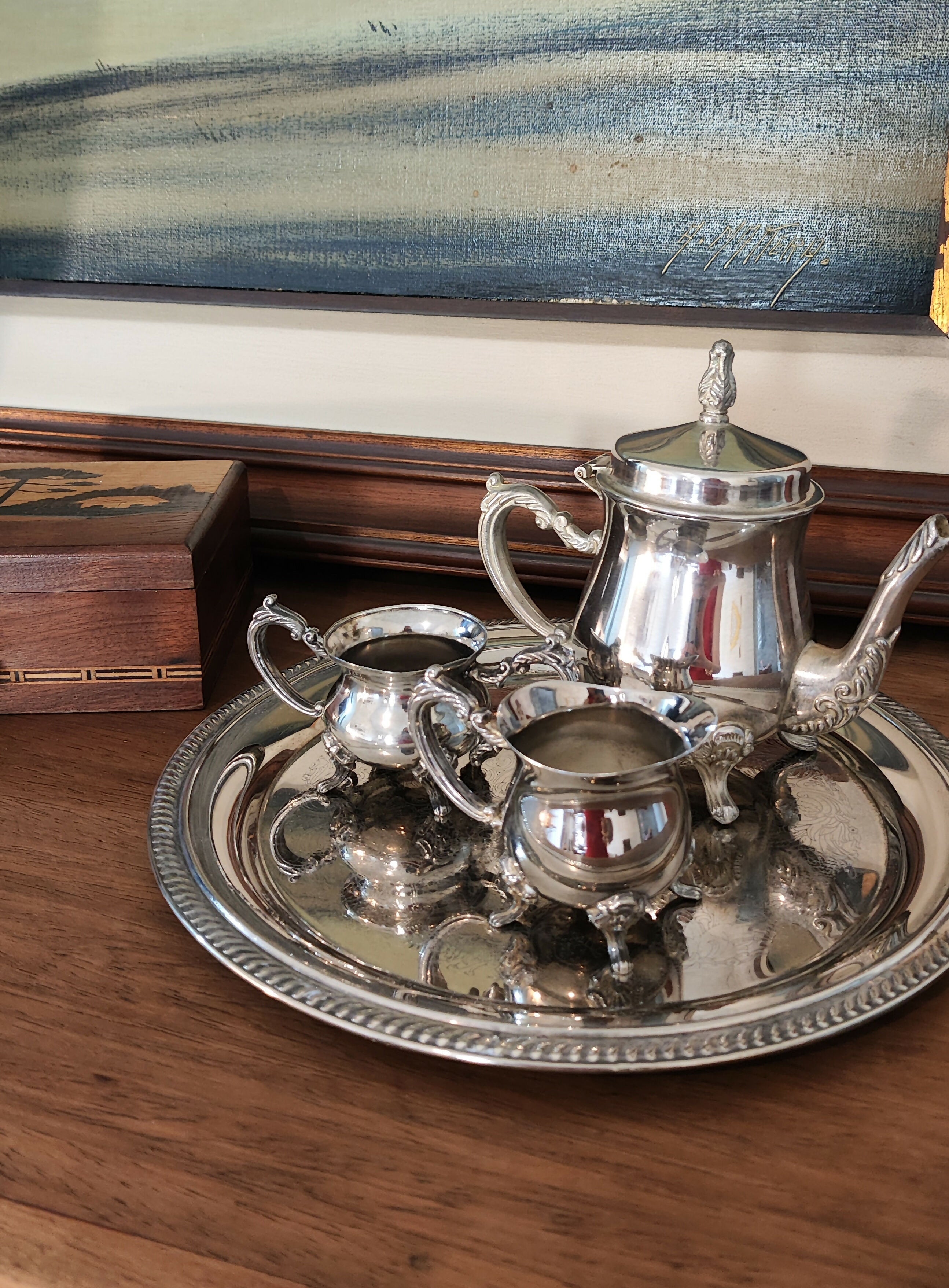 Serviço de Chá Espessurado à Prata