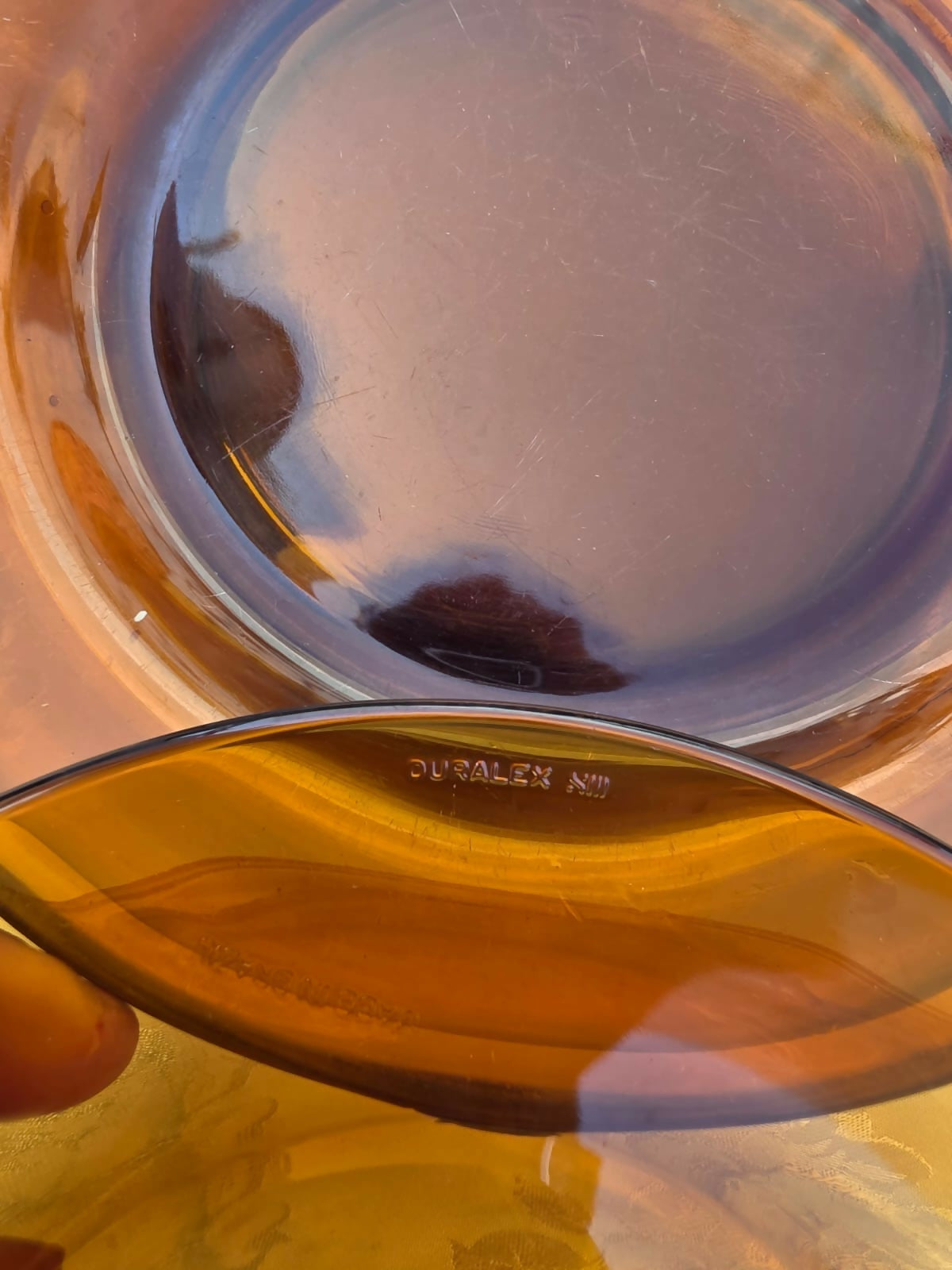 Conjunto ambar com alto relevo Duralex