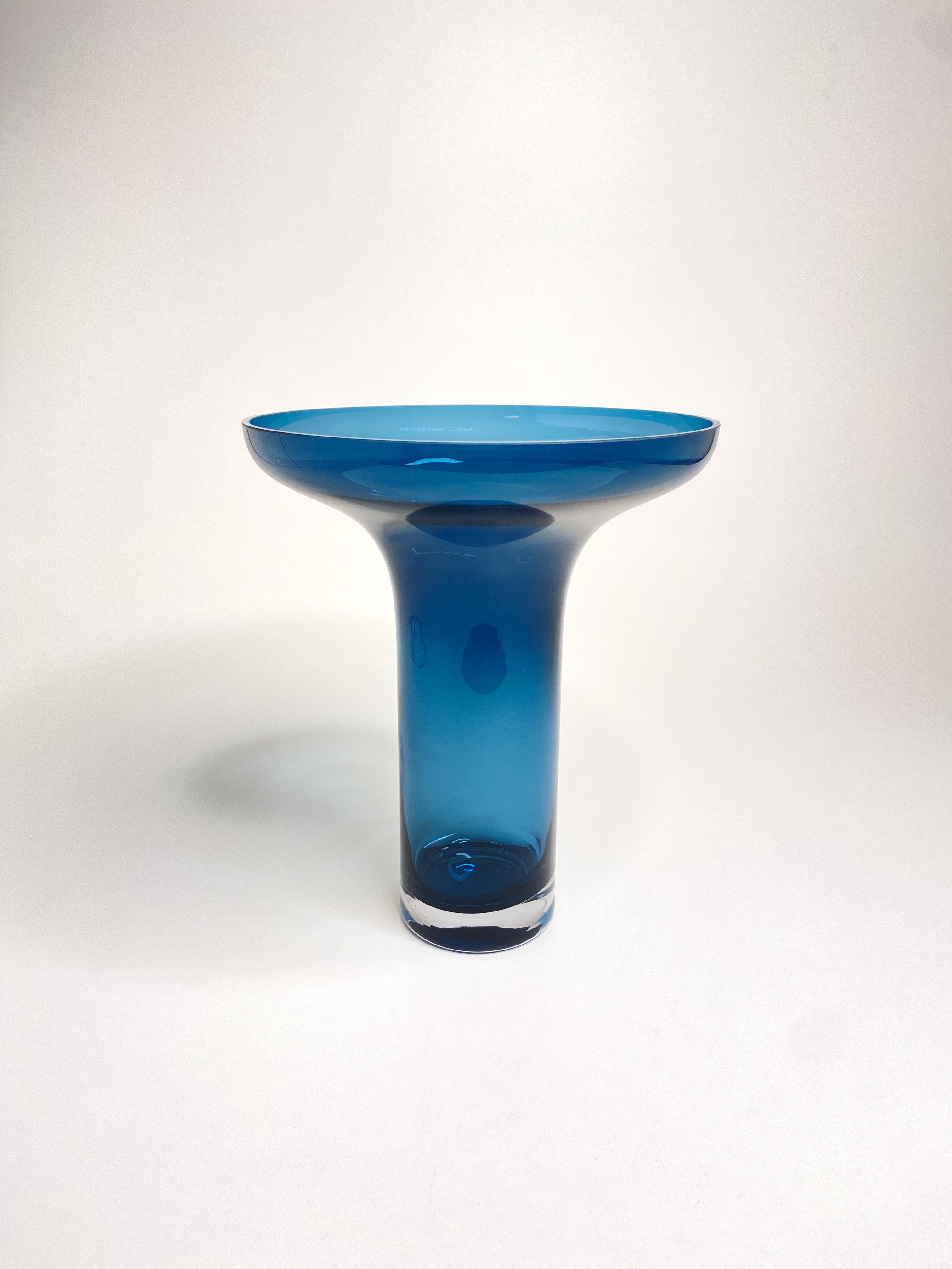 Par de Vasos / Fruteira de cristal azul