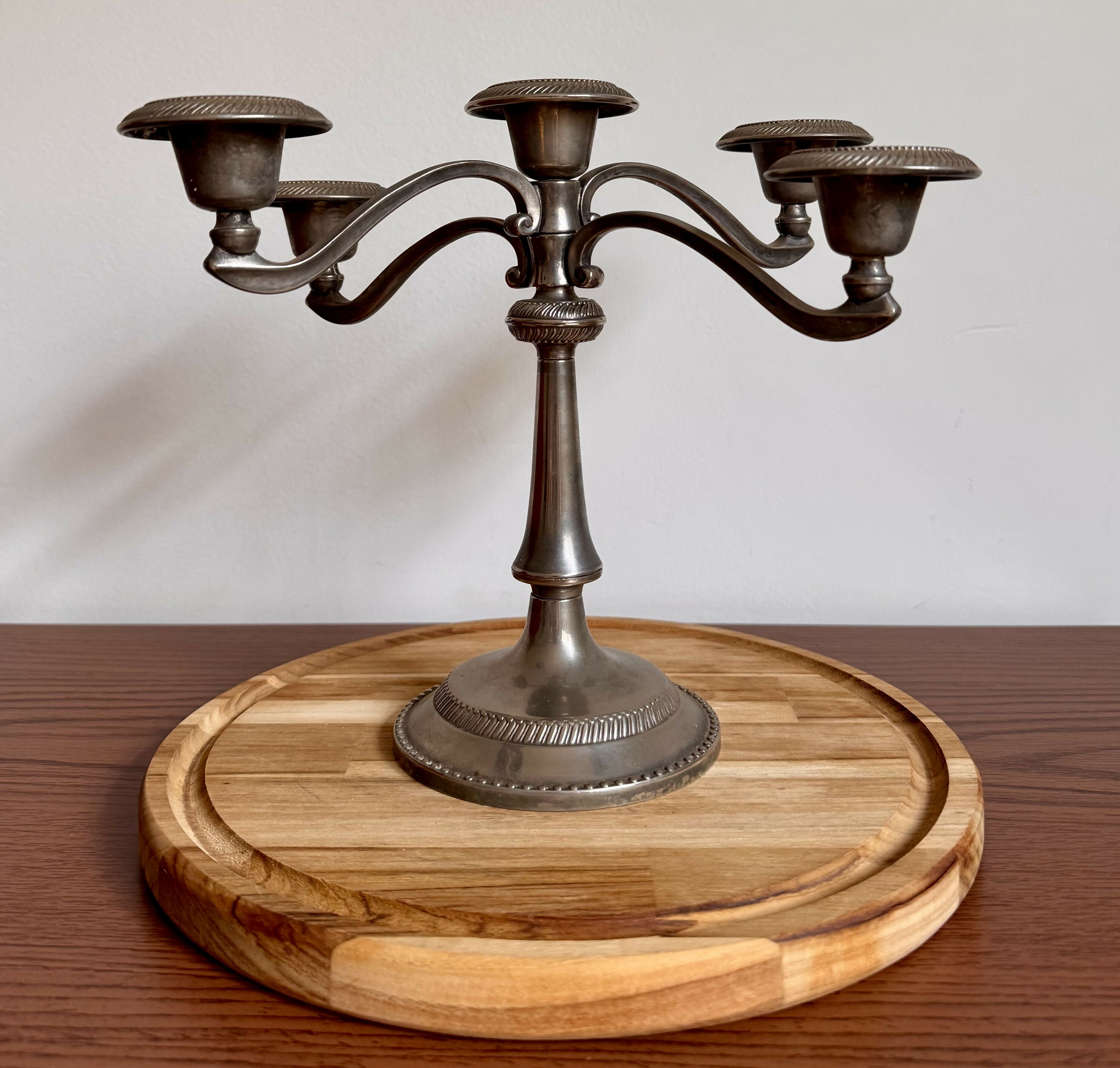 Candelabro de prata para 05 velas