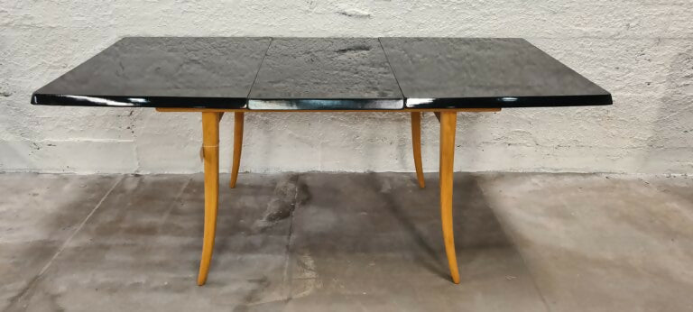 Mesa de Jantar Retangular anos 60 em Pau Marfim. com tampo laqueado