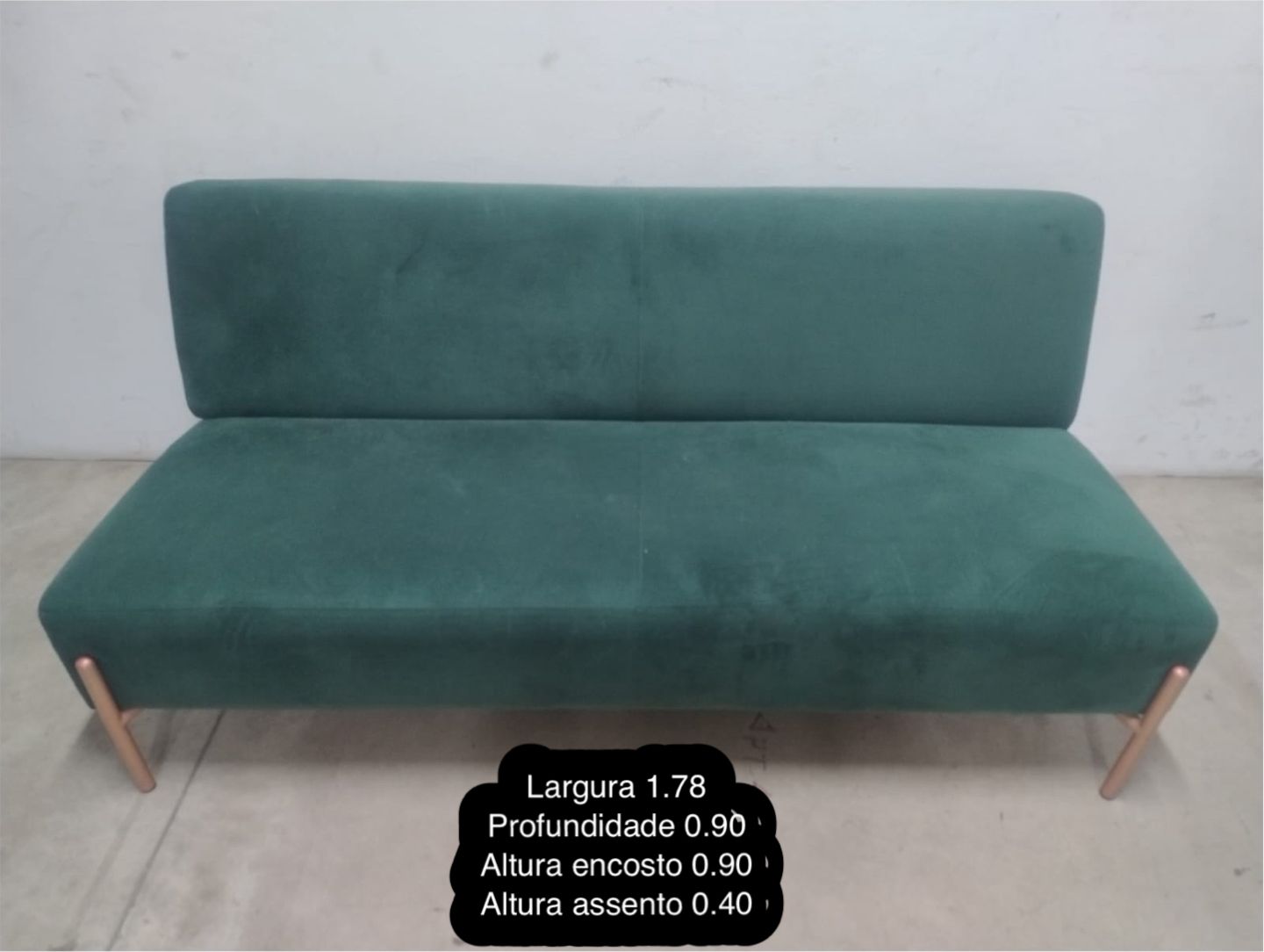 Sofá Tecido Verde Esgrima Tok Stok (Novo)