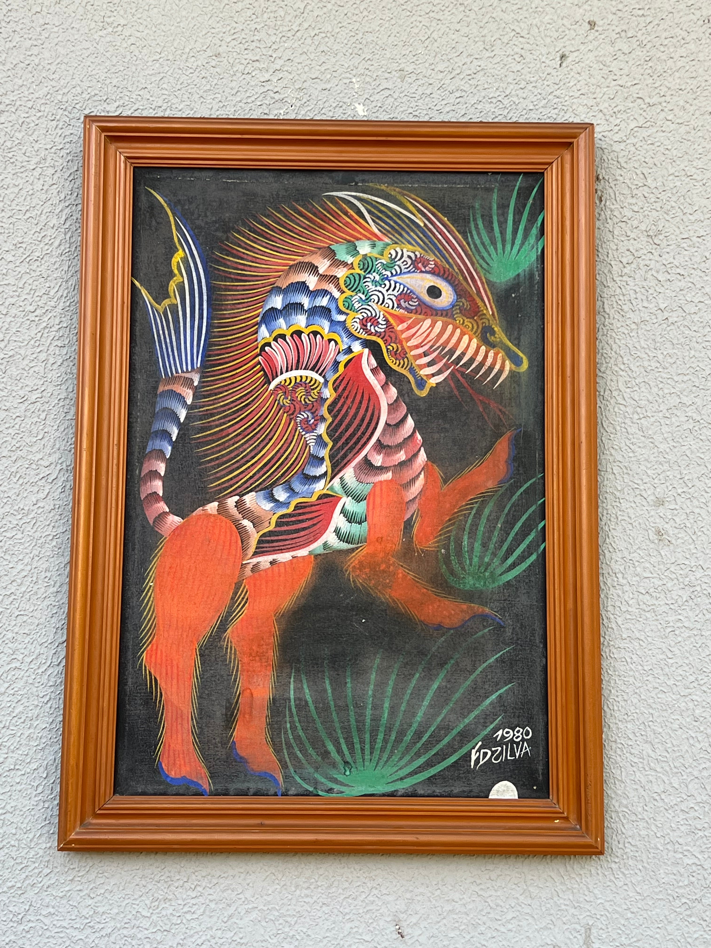 Maravilhoso quadro do Chico da Silva 0.64 x 0.44
