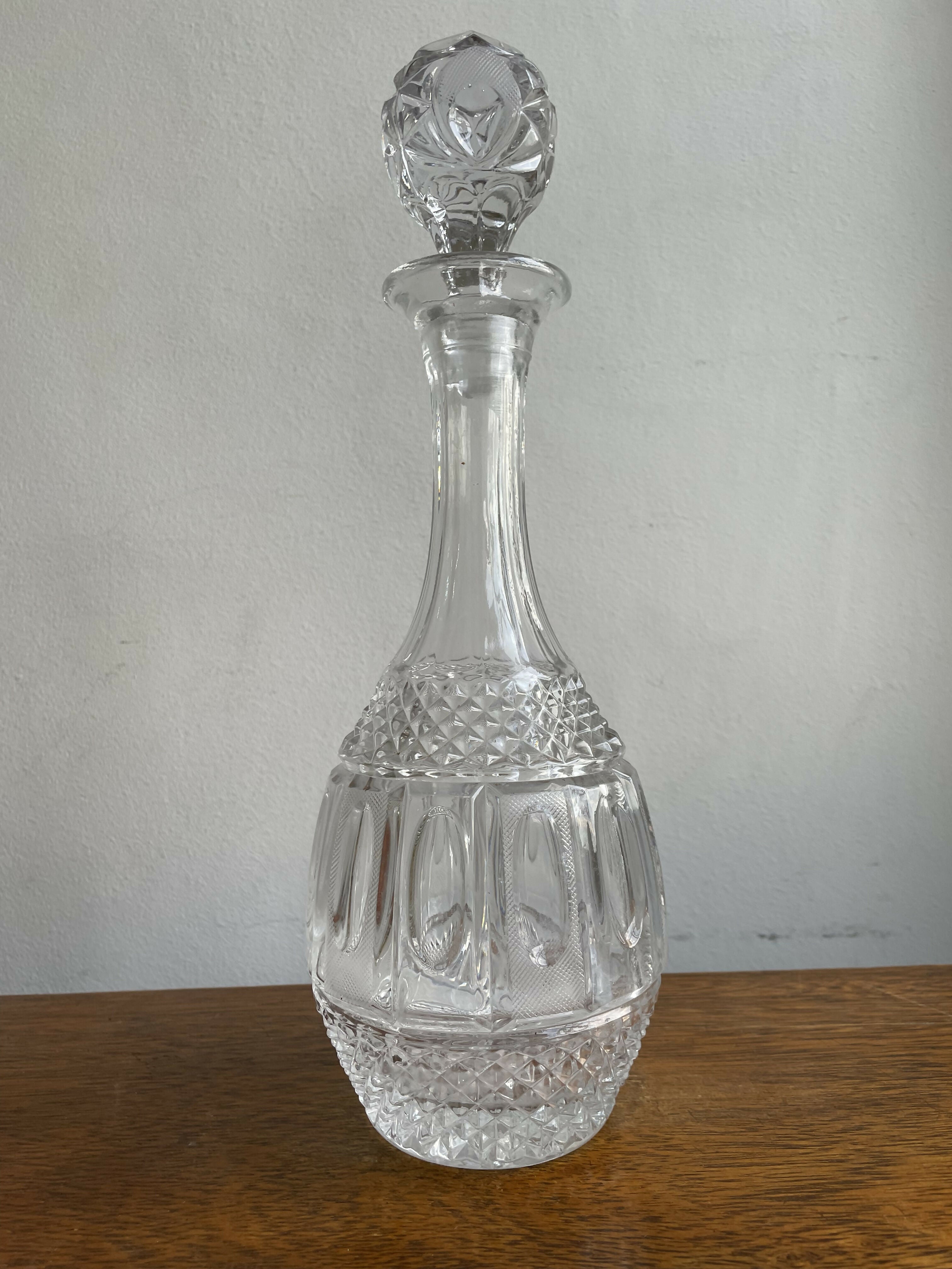 Licoreira de cristal prensado trabalhado