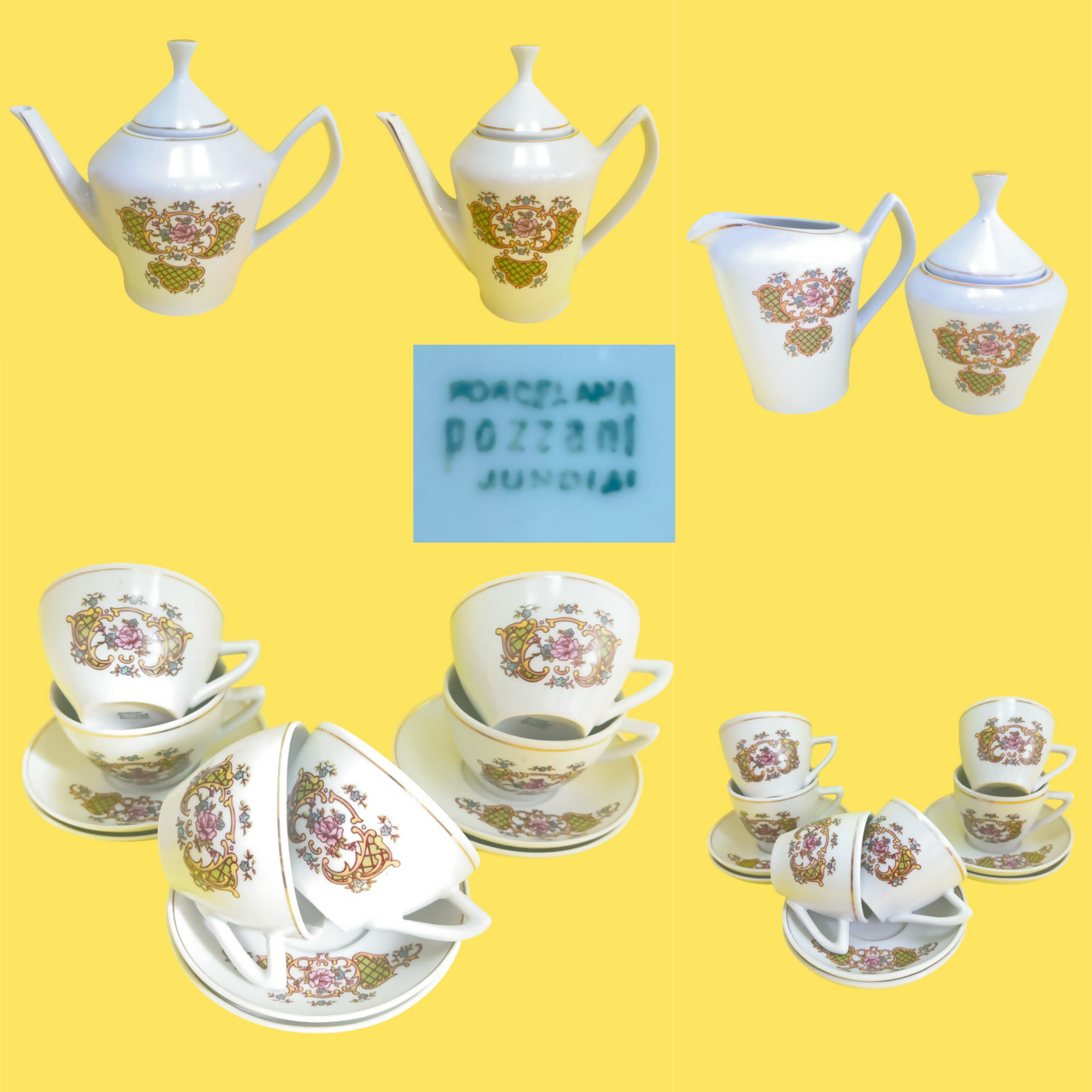 Jogo chá e café Porcelana Pozzani