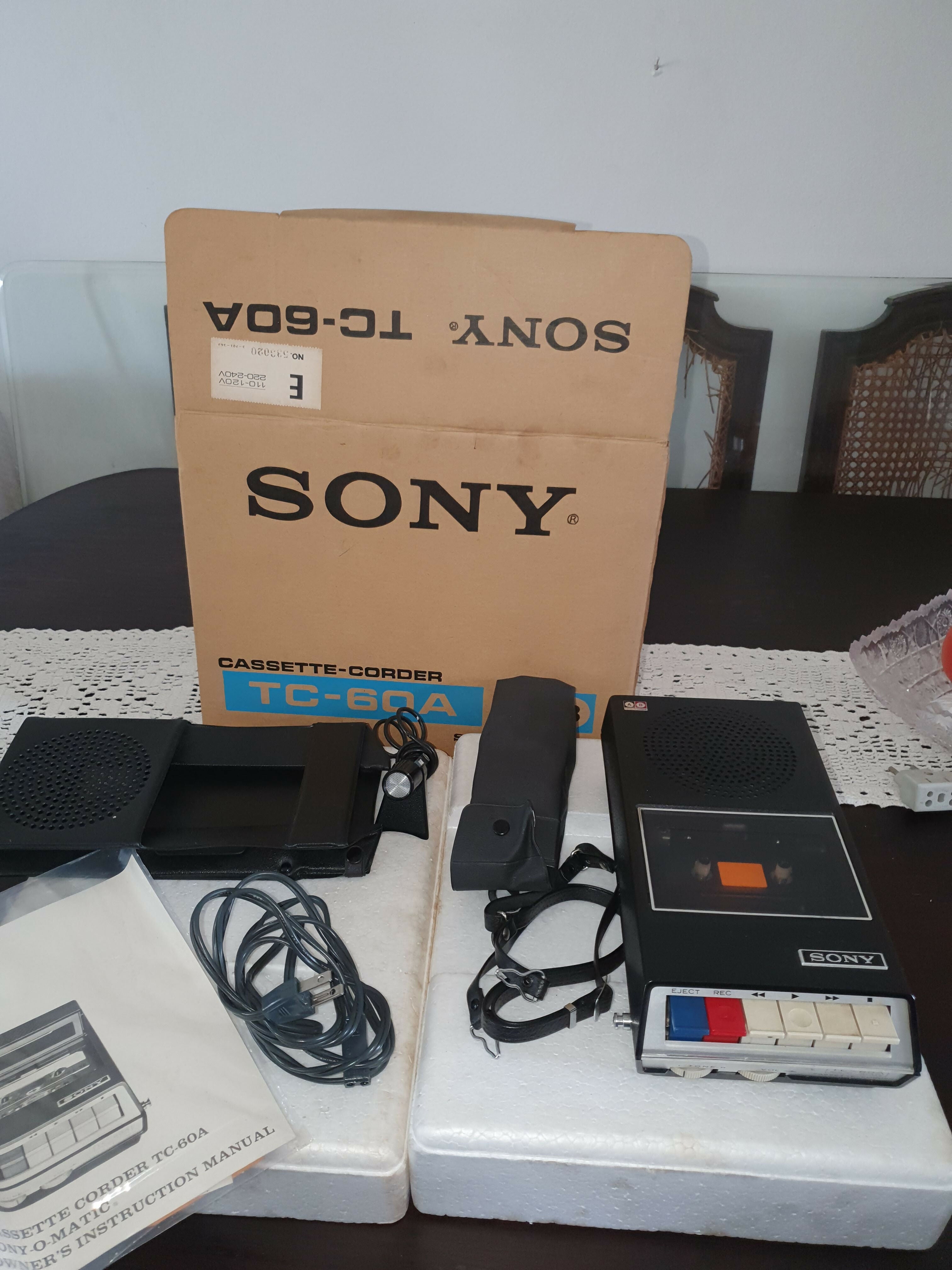 Gravador Cassete recorder Sony TC 60 A completo e original na caixa