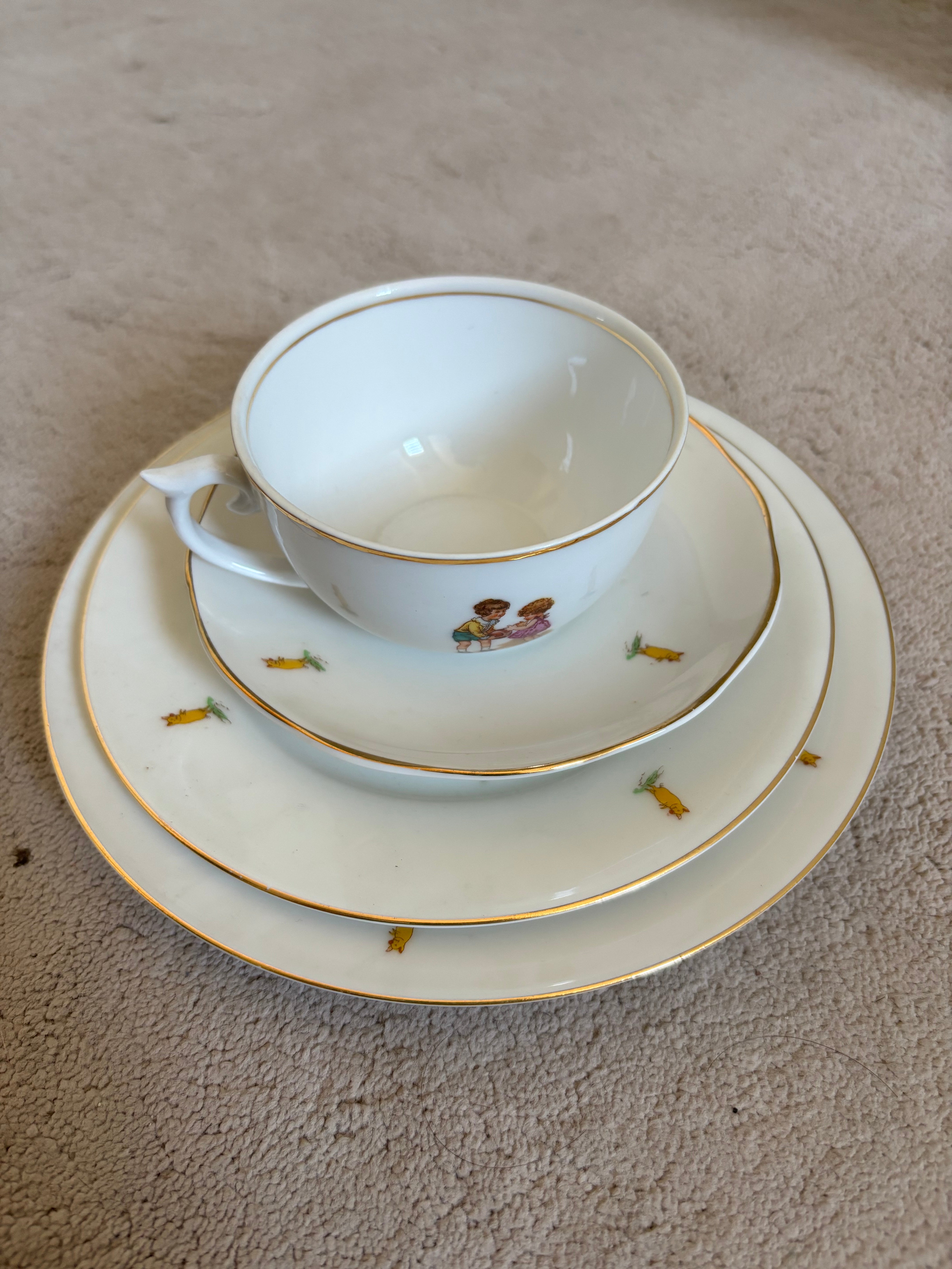 Trio Infantil + Xícara Porcelana Mauá