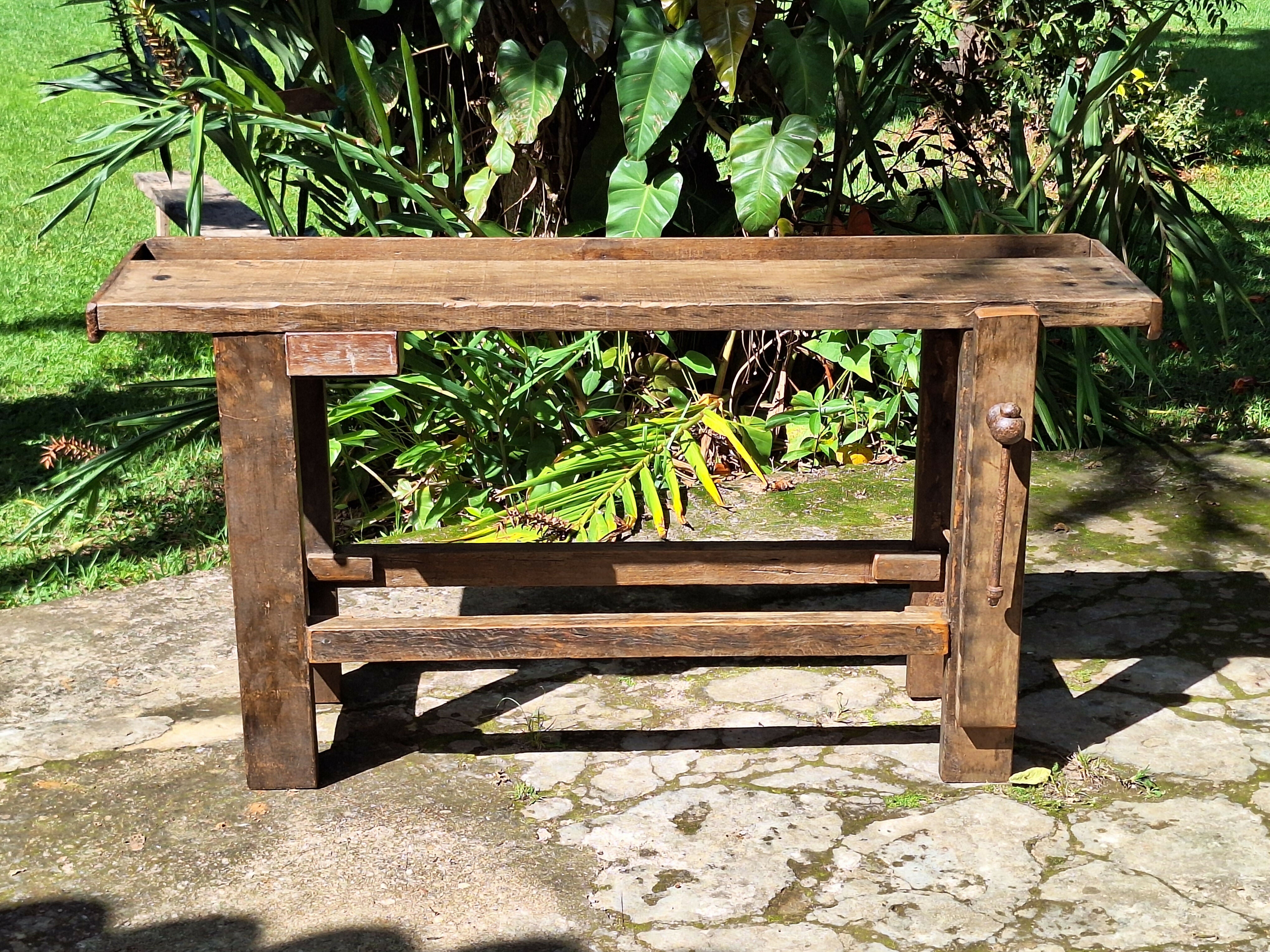 Bancada de Marcenaria Antiga Madeira Maciça Garimpo Mineiro