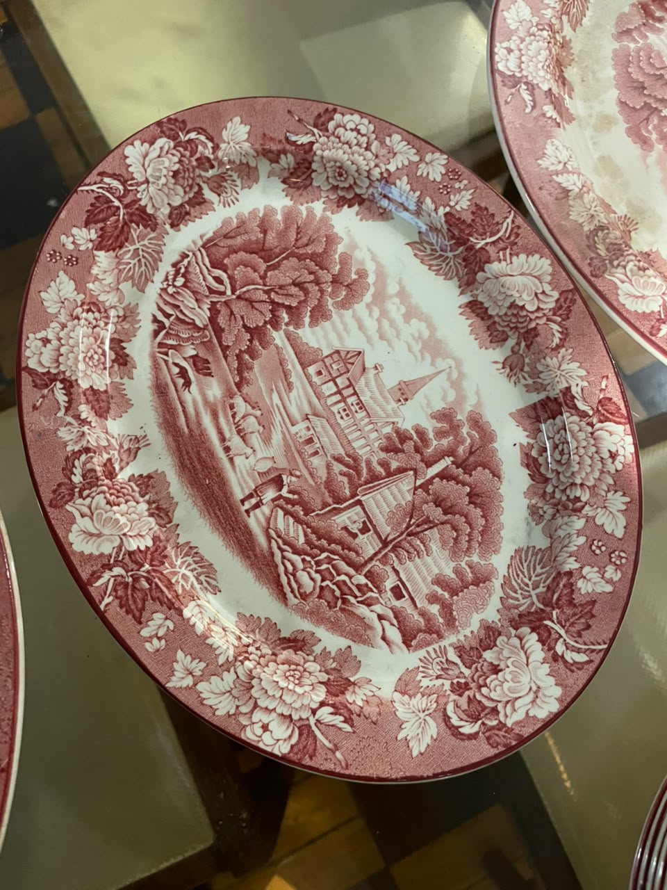 Aparelho de jantar inglês Enoch Woods English Scenery da Woods &amp; Sons (vermelho)