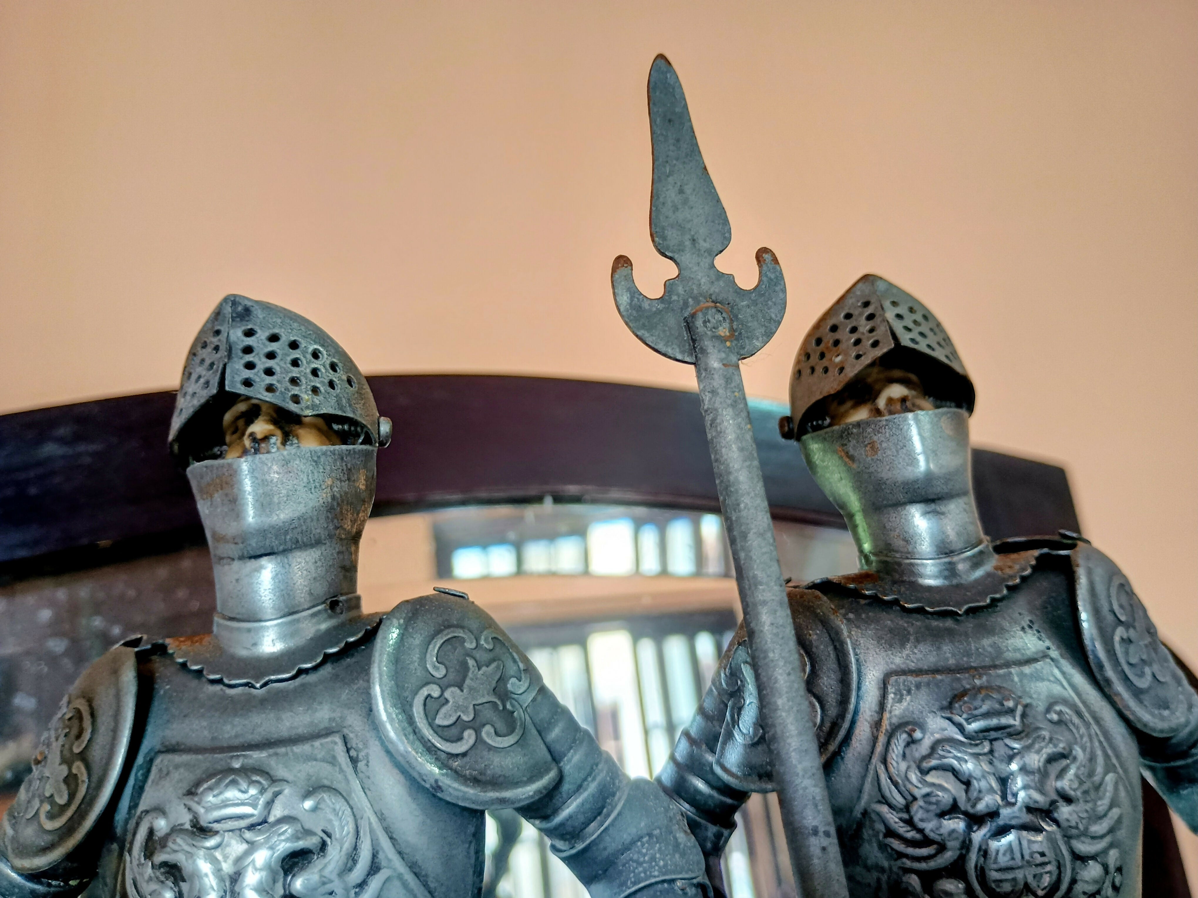 Par de cavaleiros medievais articulado dec. 40/50