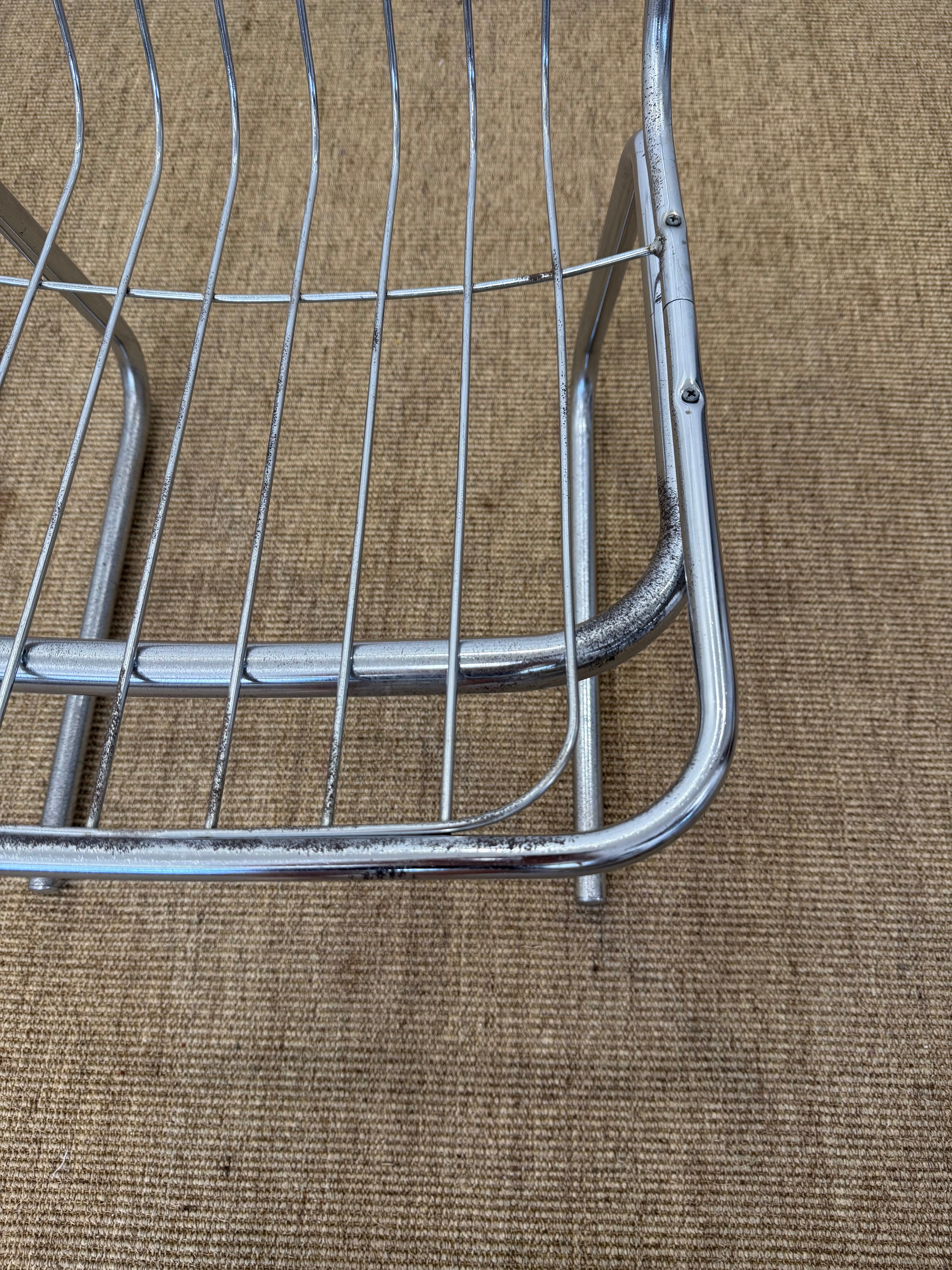 Conjunto Mesa de jantar Pozza 1970 em aço tubular (mesa retangular + 4 cadeiras) 