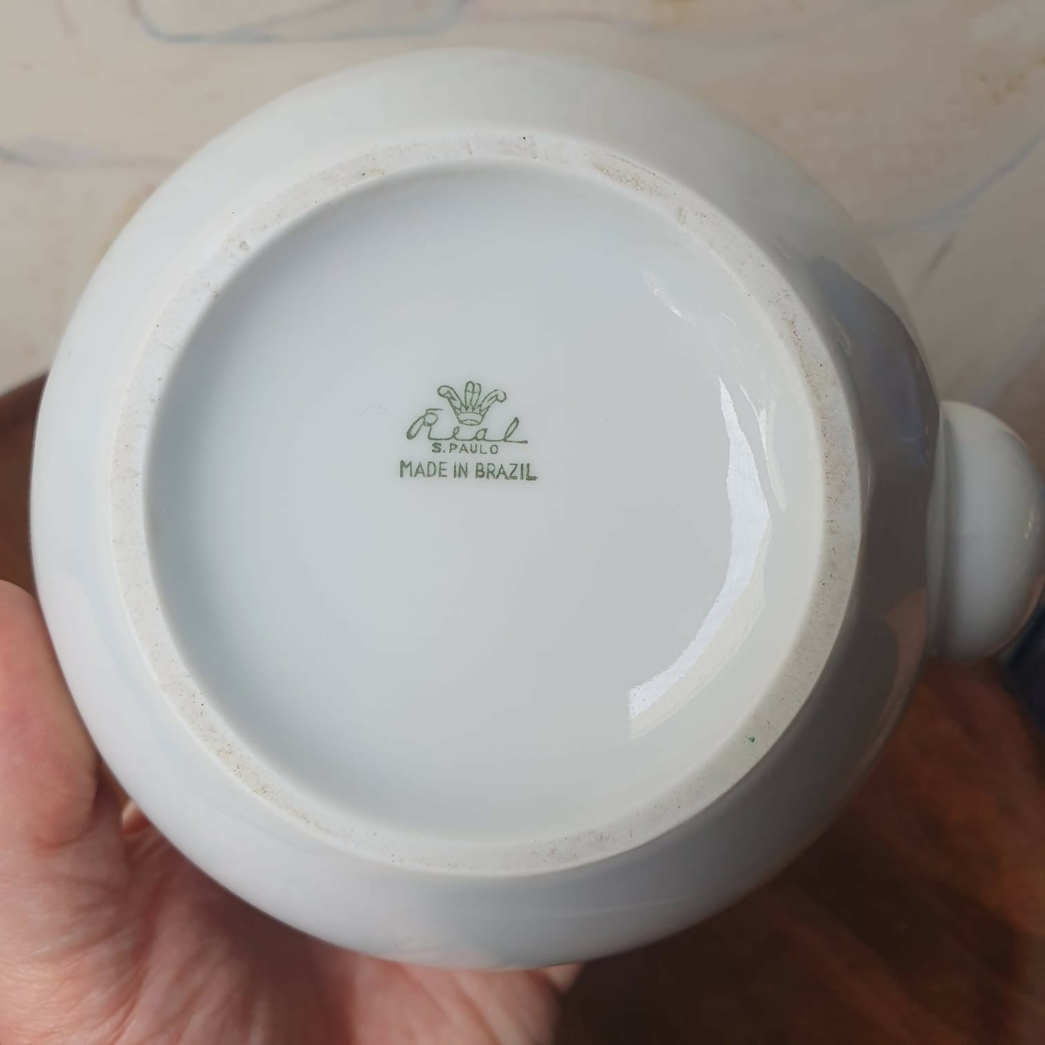Conjunto de chá vintage porcelana Real, verde menta! Intacto.